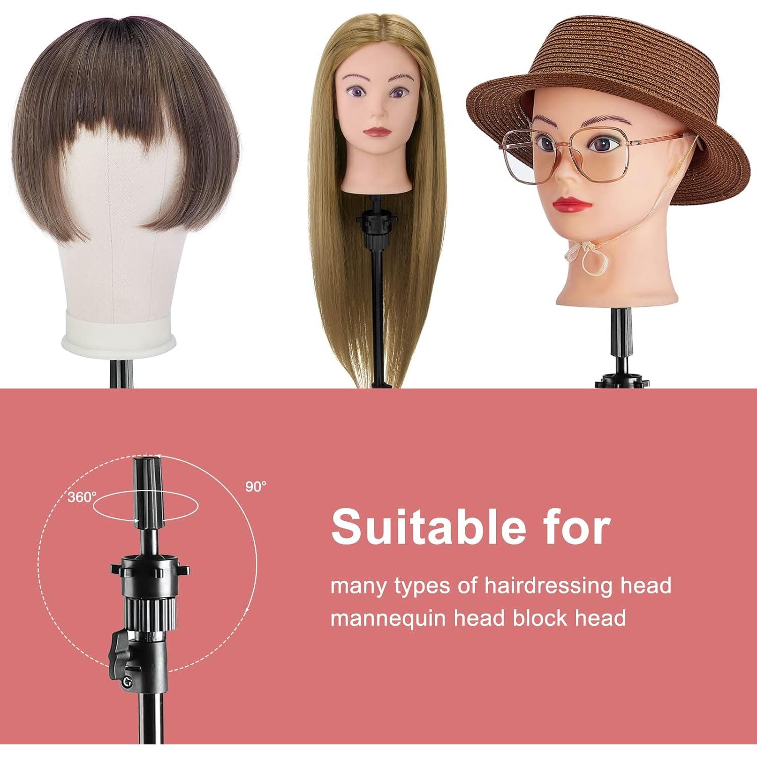 Soporte de Peluca Trípode Neverland 160 cm con Cabeza de Lona