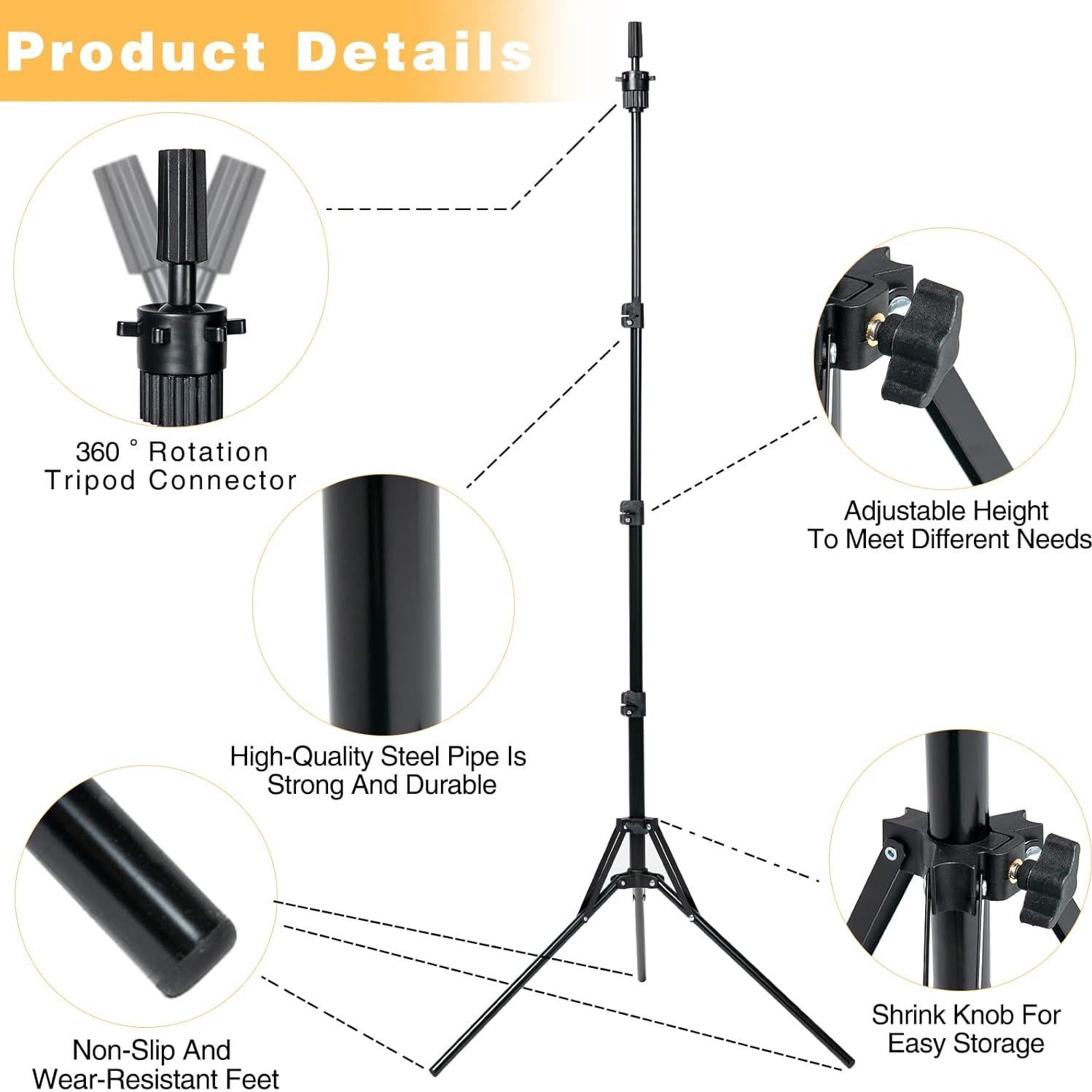 Soporte de Peluca Tripode Ajustable GOIPLE CARE + 52 Piezas