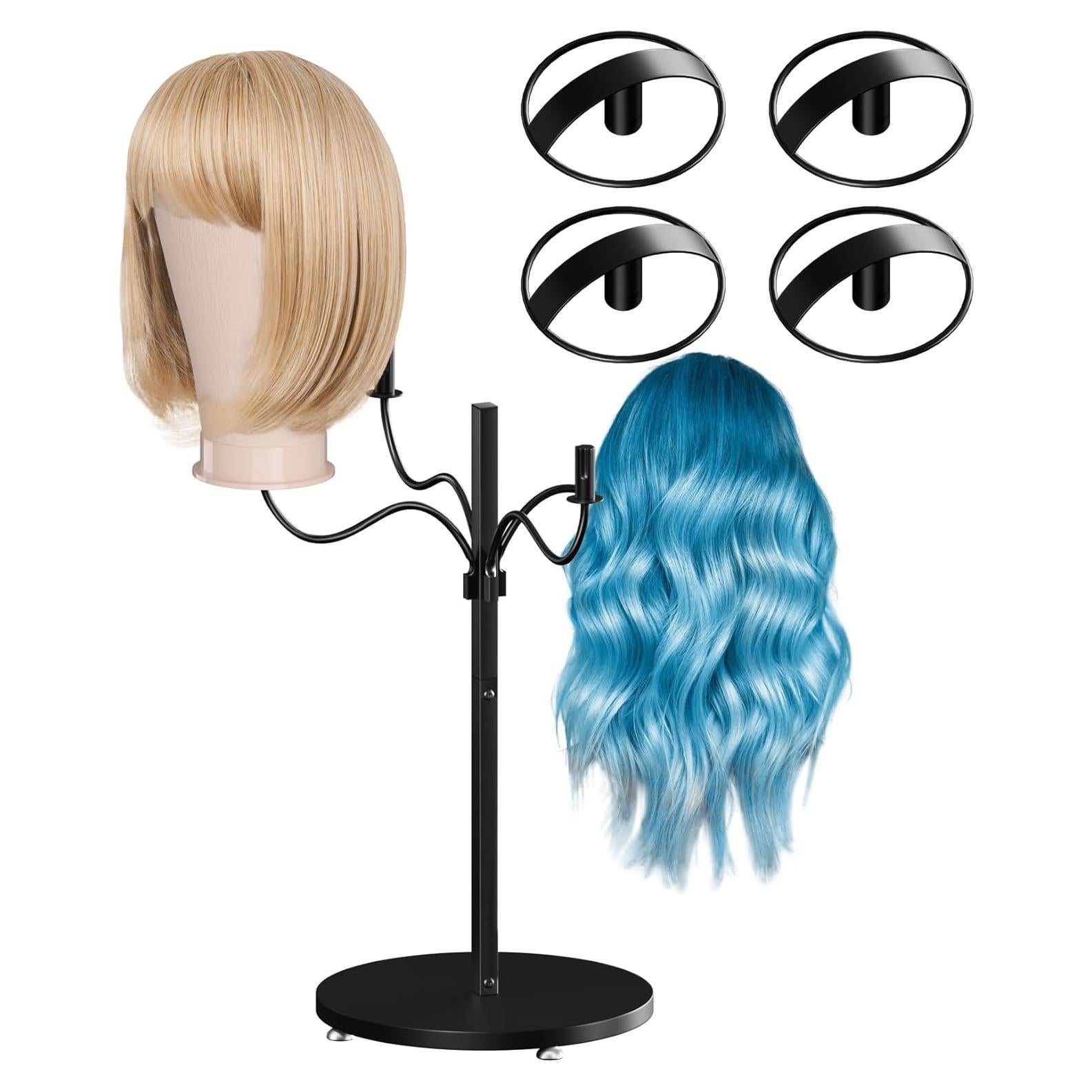 Soporte para Pelucas Lhysn - Organizador de Metal con 4 Soportes
