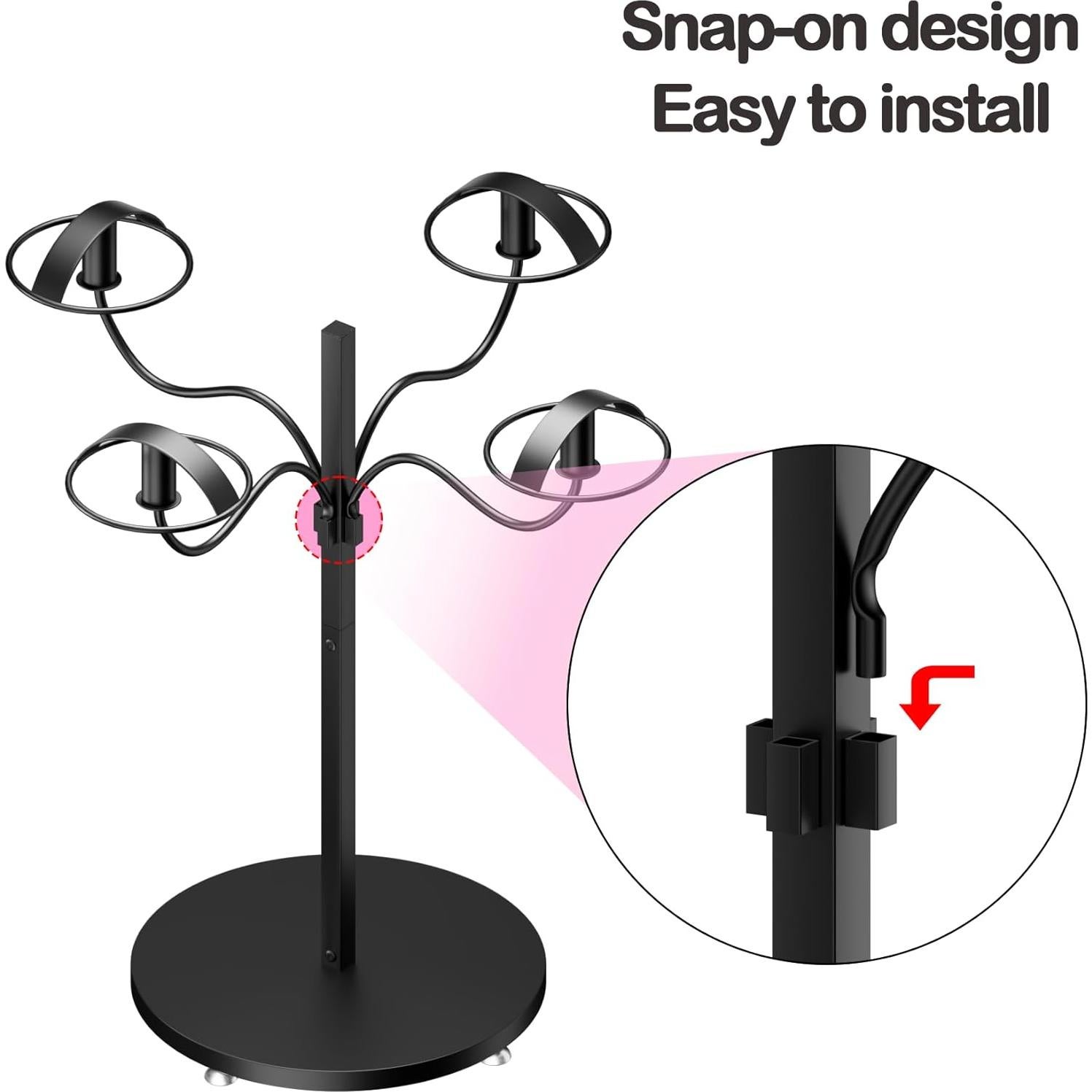 Soporte para Pelucas Lhysn - Organizador de Metal con 4 Soportes