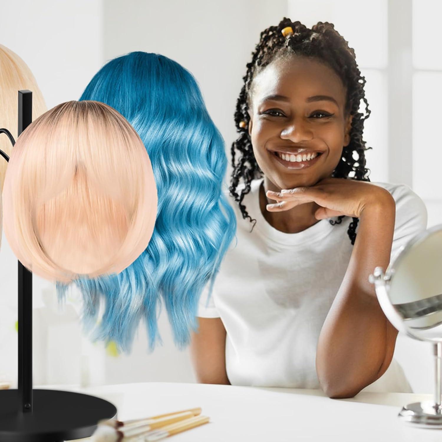 Soporte para Pelucas Lhysn - Organizador de Metal con 4 Soportes