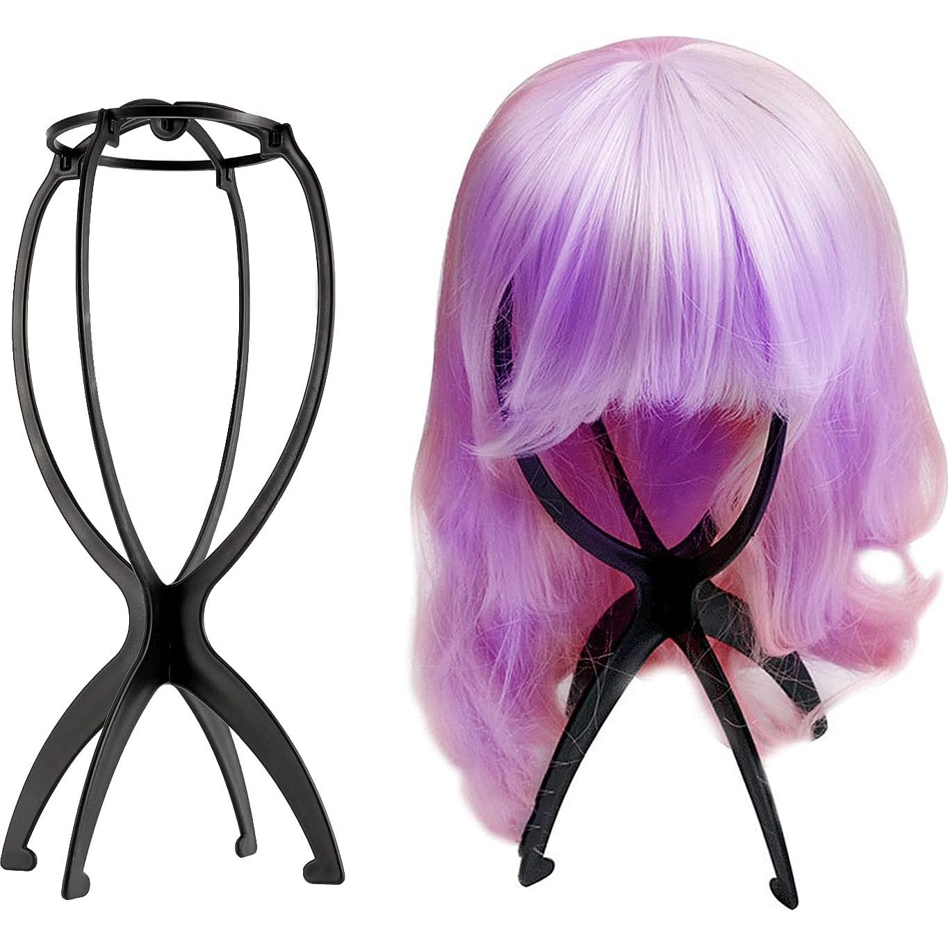 Paquete de 20 Soportes Plegables para Pelucas ZEONHAK Negro