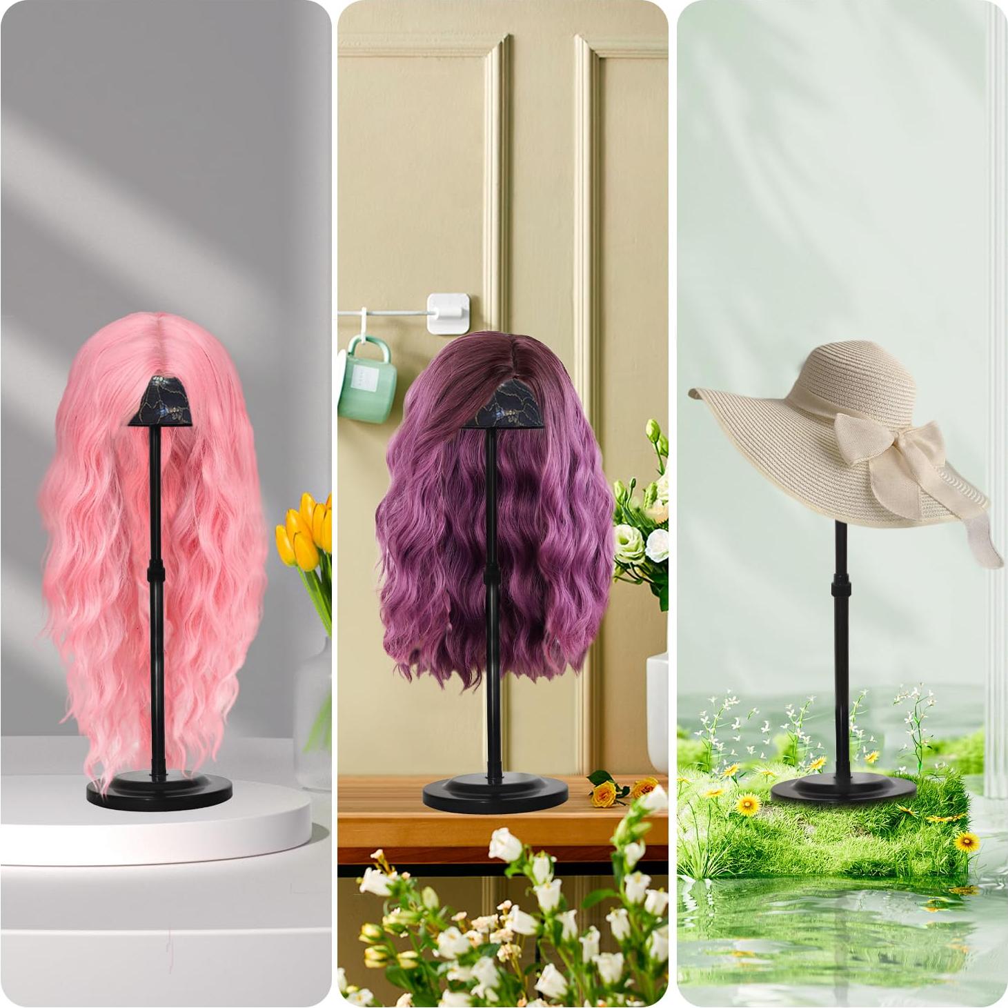 Soporte para Pelucas Ajustable WiZiWi - Negro, 24.9-43.9 cm