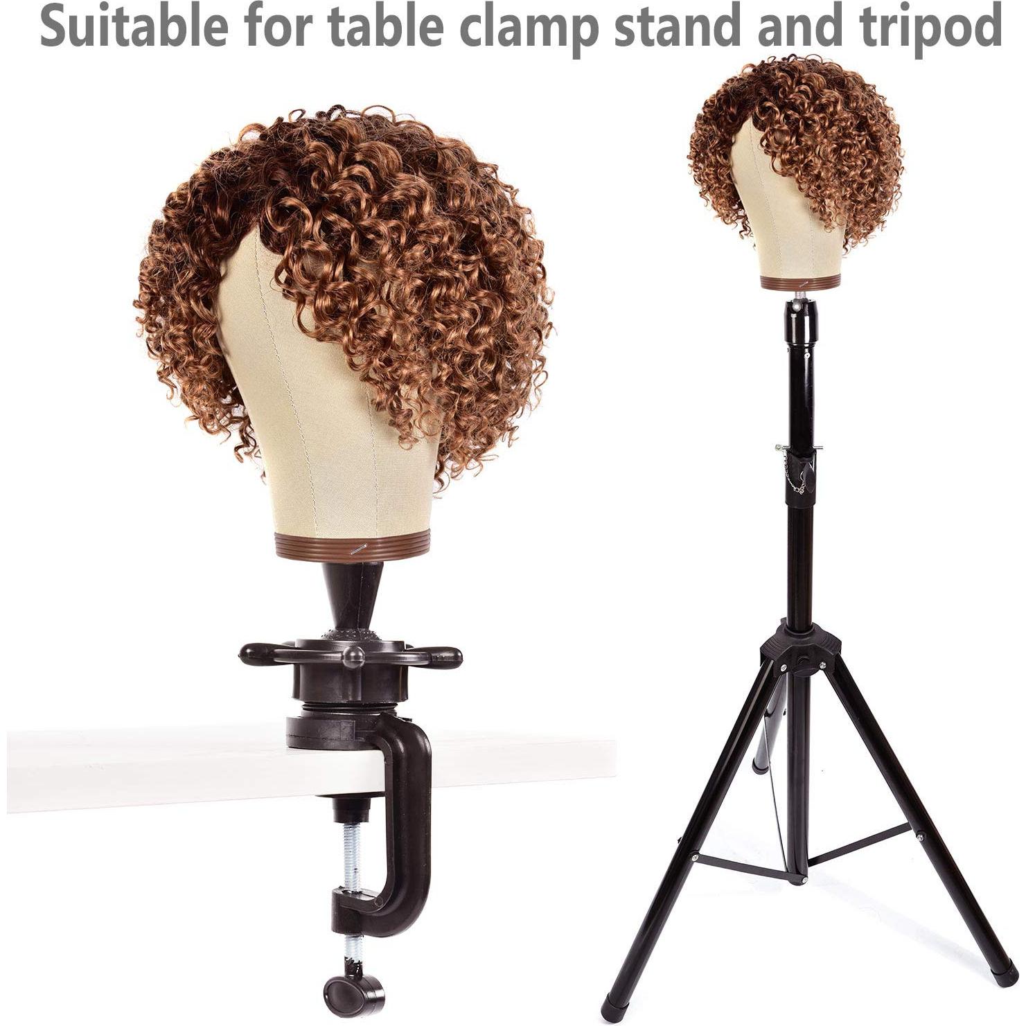 Cabeza de Maniquí de Lienzo de Corcho ZGCYSMHT 50 cm con Soporte