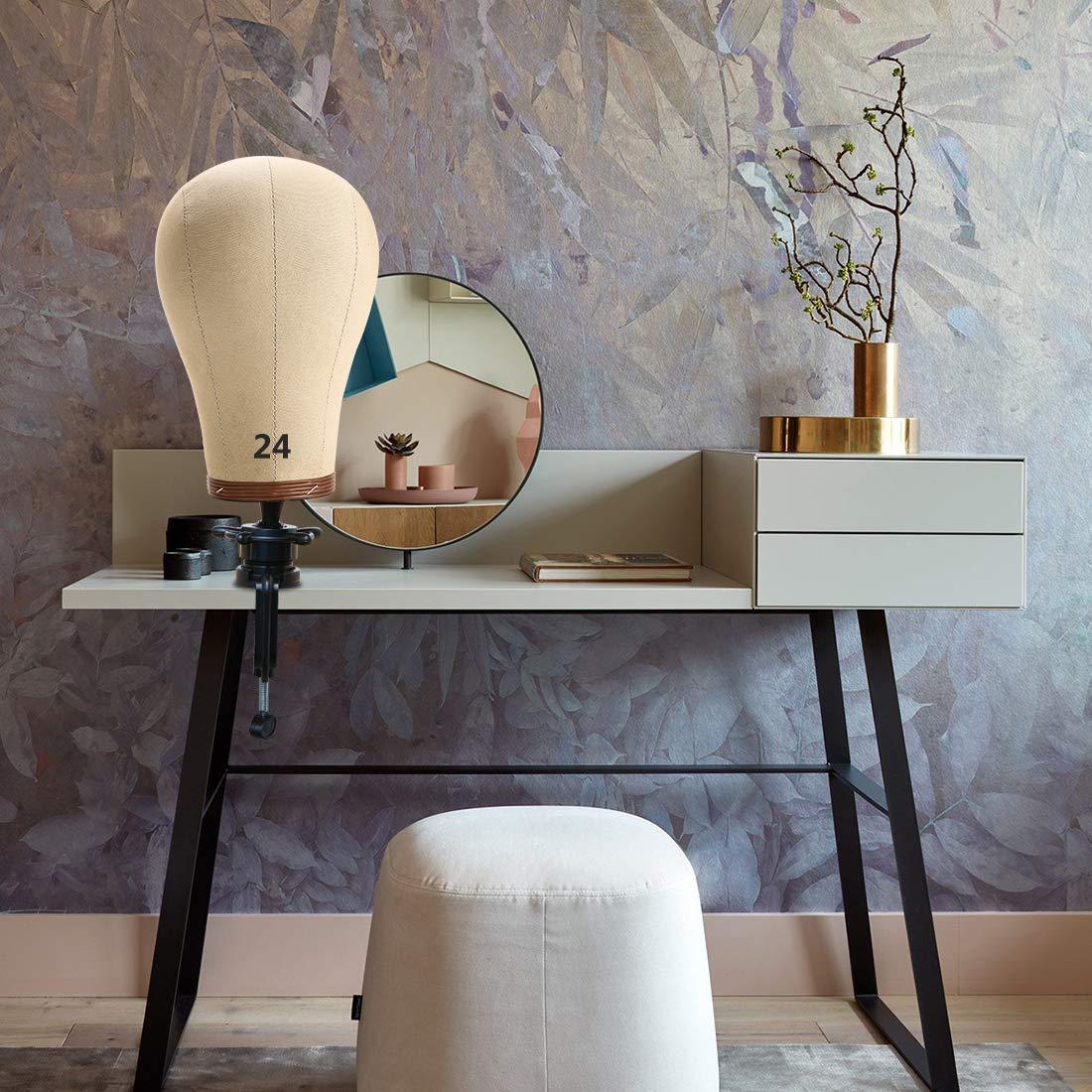 Cabeza de Maniquí de Lienzo de Corcho ZGCYSMHT 50 cm con Soporte