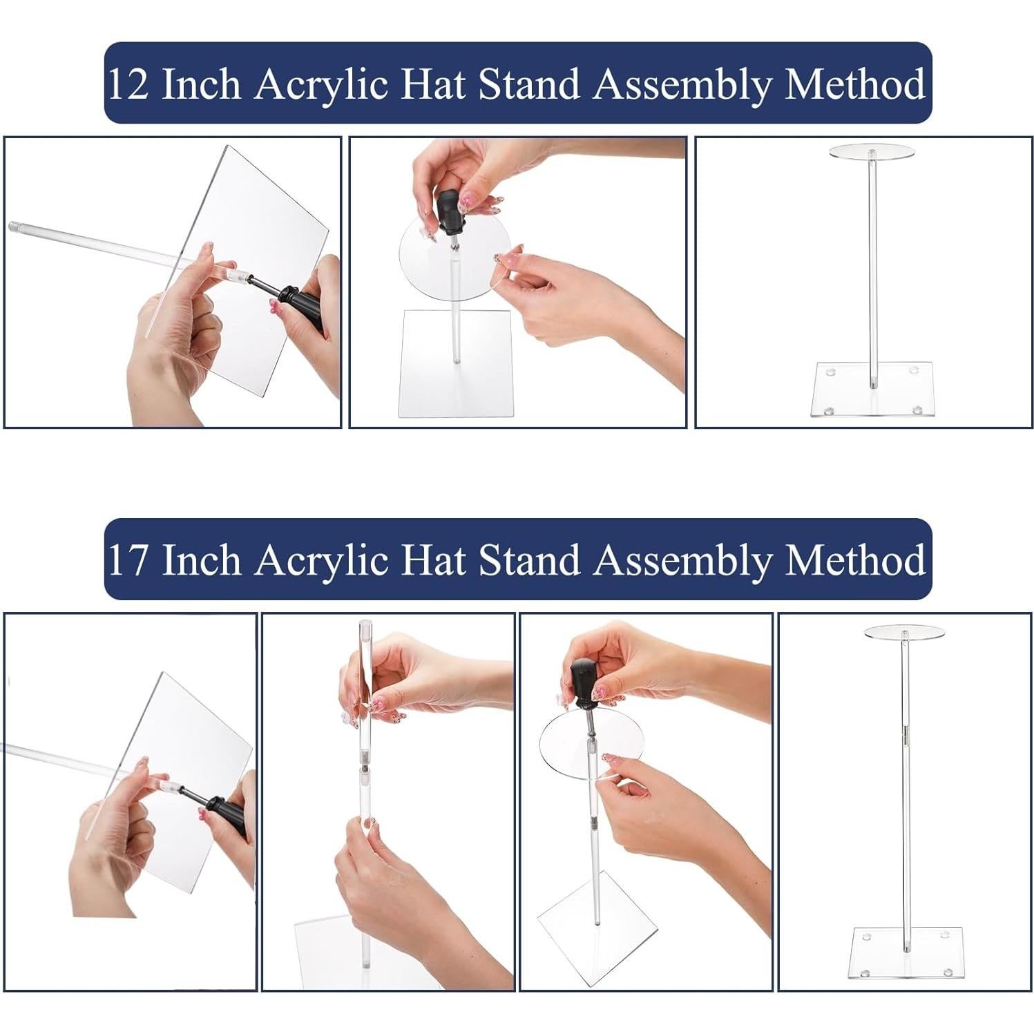 Soporte de Sombrero Acrílico Peohud Ajustable 43 cm - 2 Pcs