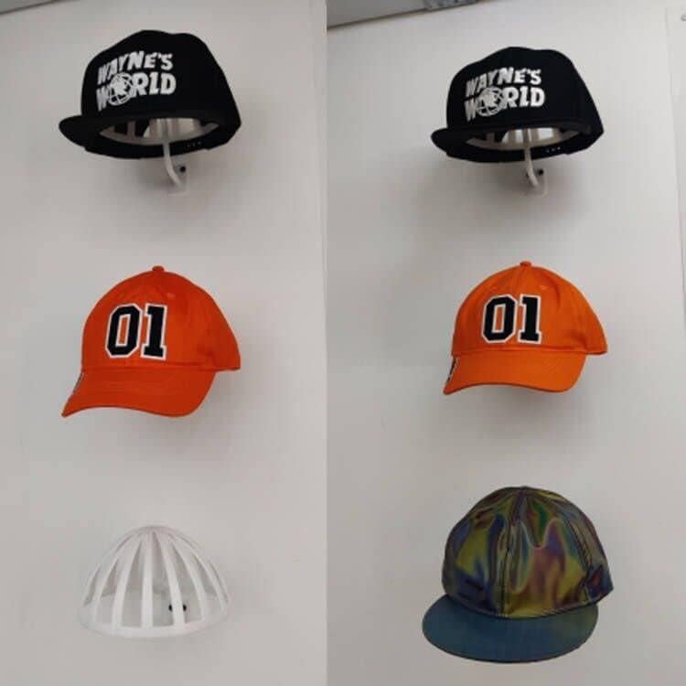 Soportes de Peluca Montados en Pared - 2 Negros + 2 Blancos