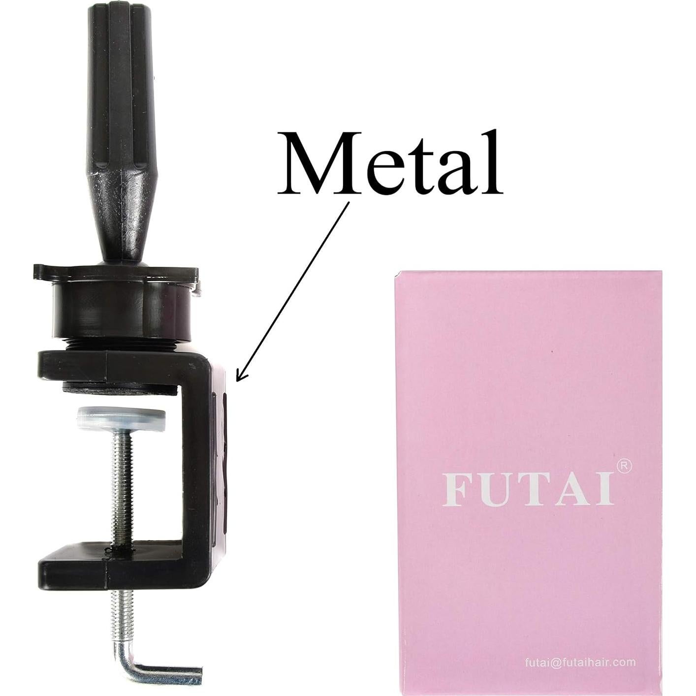 Cabeza de Maniquí de Cabello Humano FUTAI con Soporte de Mesa