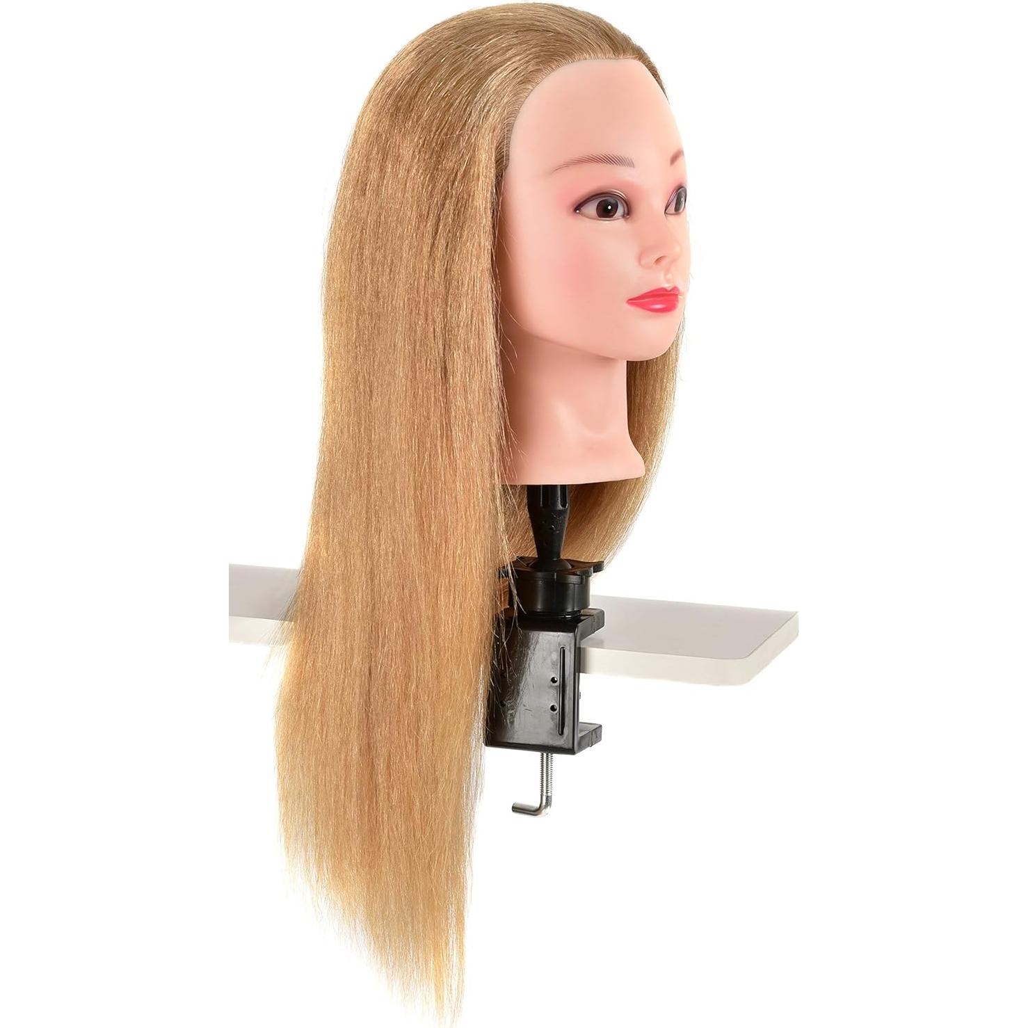 Cabeza de Maniquí de Cabello Humano FUTAI con Soporte de Mesa