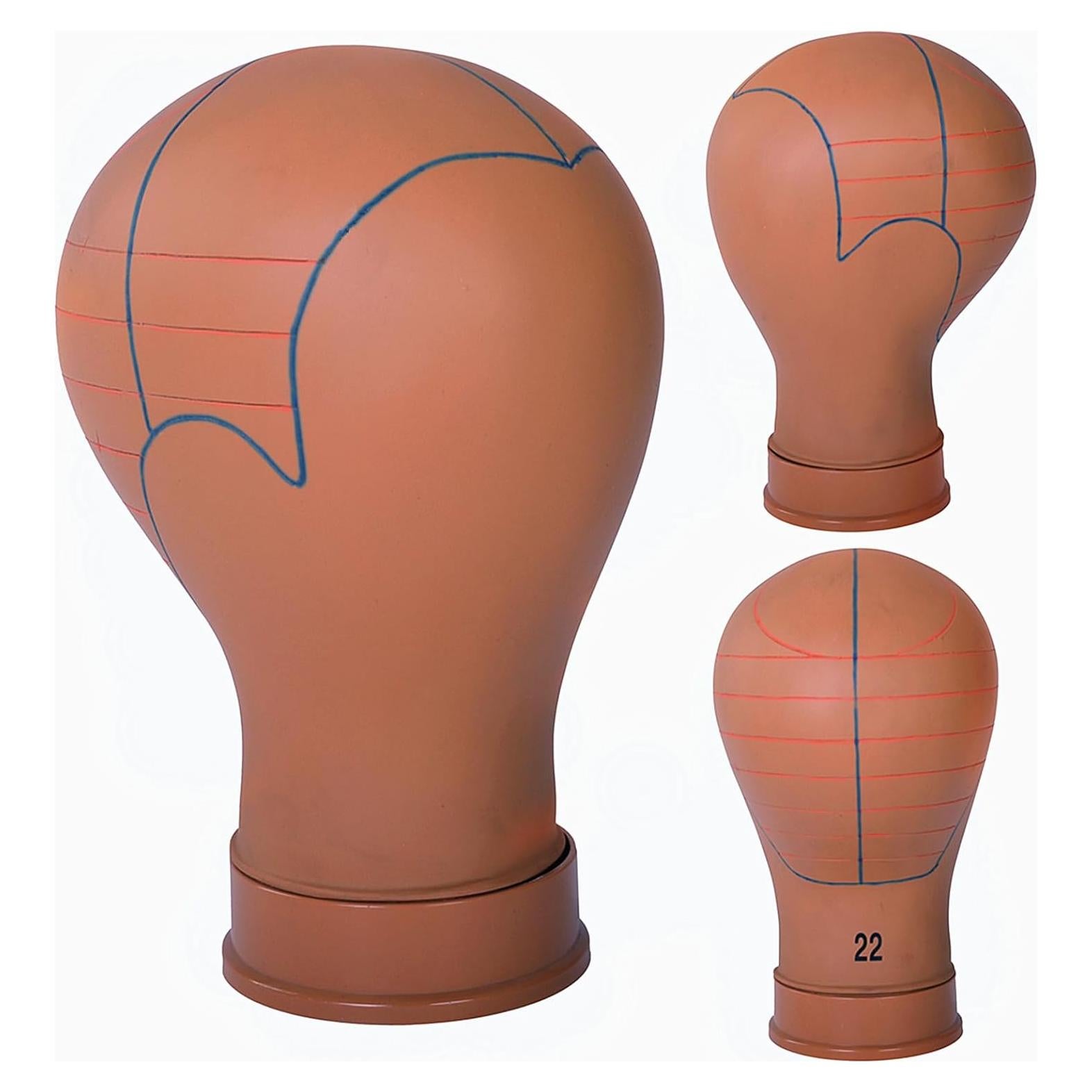 Cabeza de Maniquí para Pelucas COMMGOAL 22" Pre-Marcada