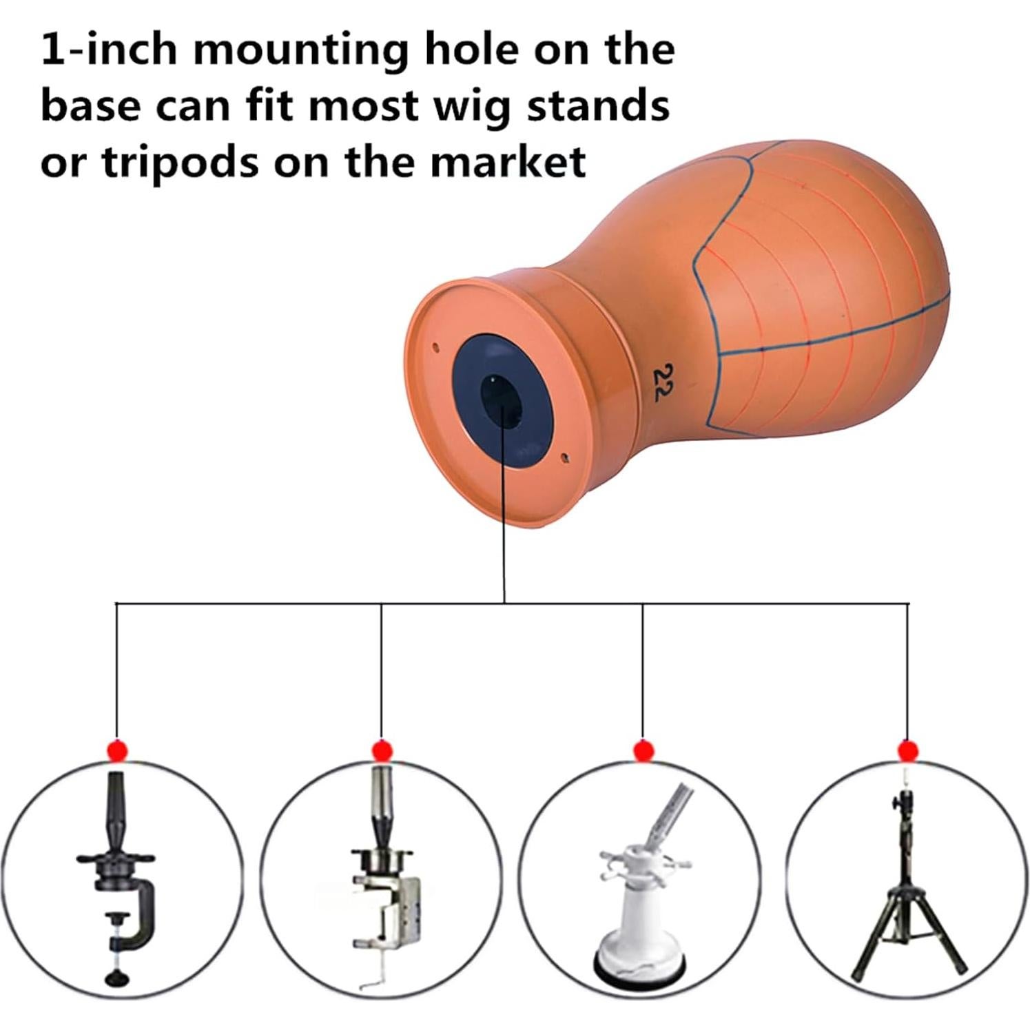 Cabeza de Maniquí para Pelucas COMMGOAL 22" Pre-Marcada