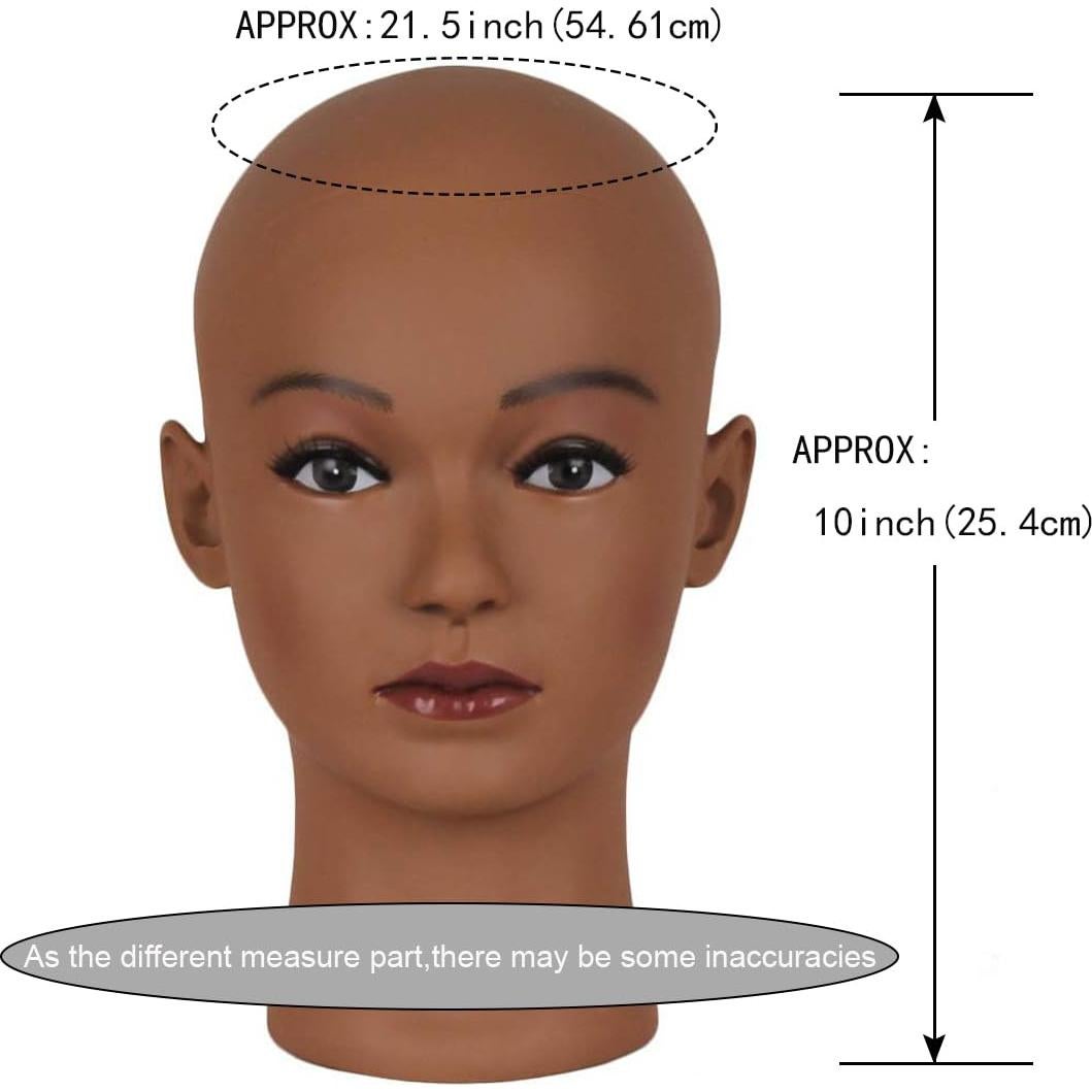 Cabeza de Maniquí Calva Femenina HAIRWAY 54.61 cm Marrón Oscuro