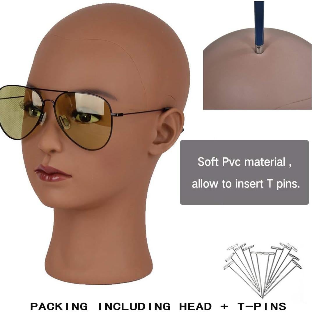 Cabeza de Maniquí Calva Femenina HAIRWAY 54.61 cm Marrón Oscuro