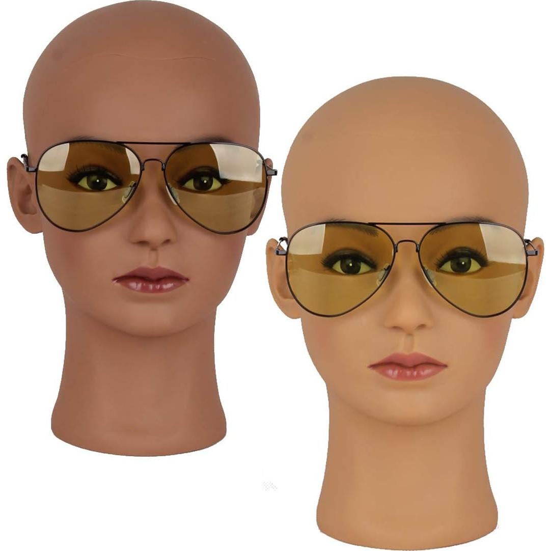 Cabeza de Maniquí Calva Femenina HAIRWAY 54.61 cm Marrón Oscuro