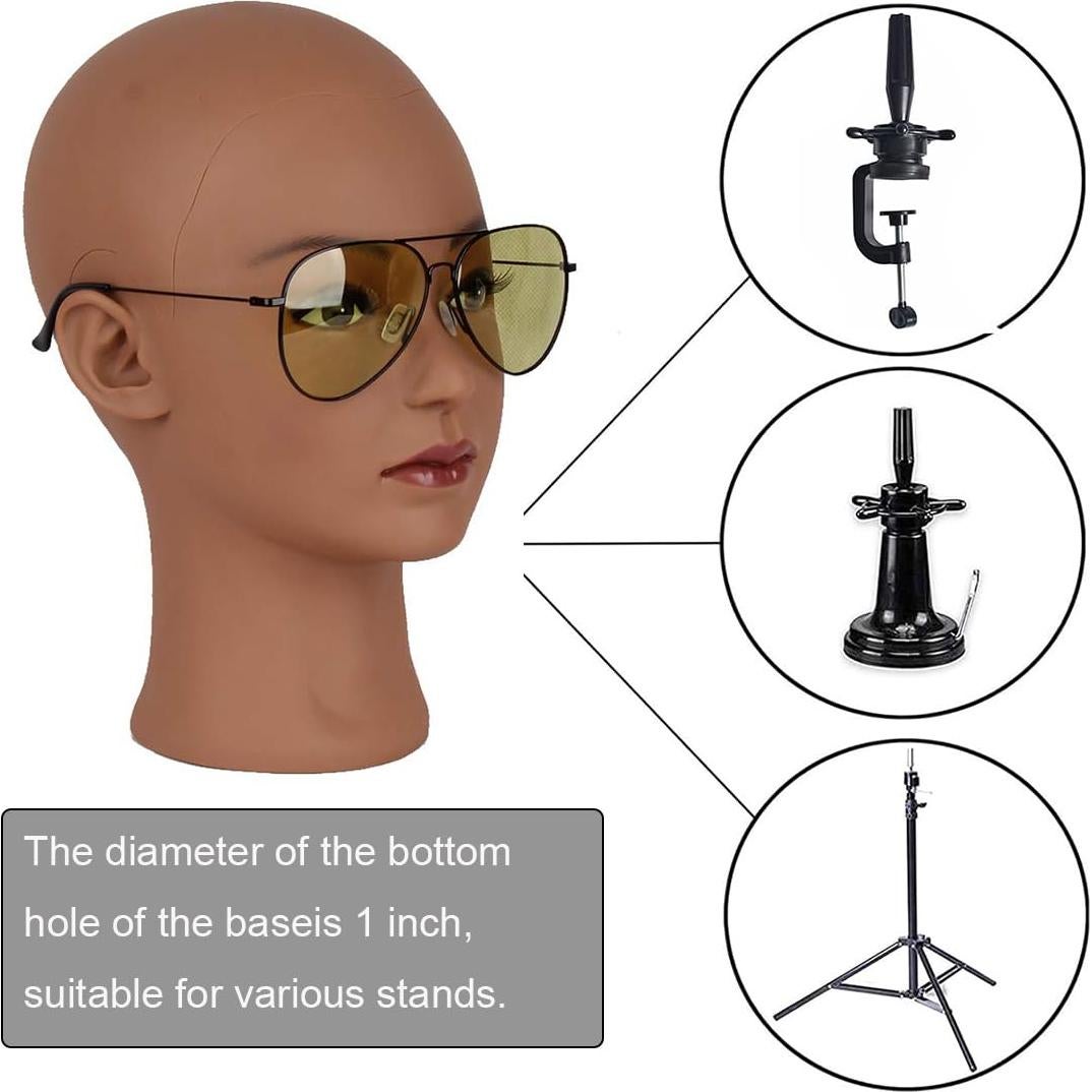 Cabeza de Maniquí Calva Femenina HAIRWAY 54.61 cm Marrón Oscuro