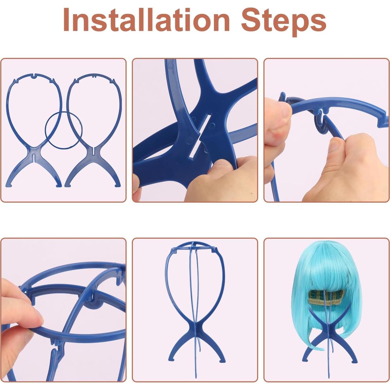 Paquete de 40 Soportes para Pelucas KUKLIPJIM 14" Azul