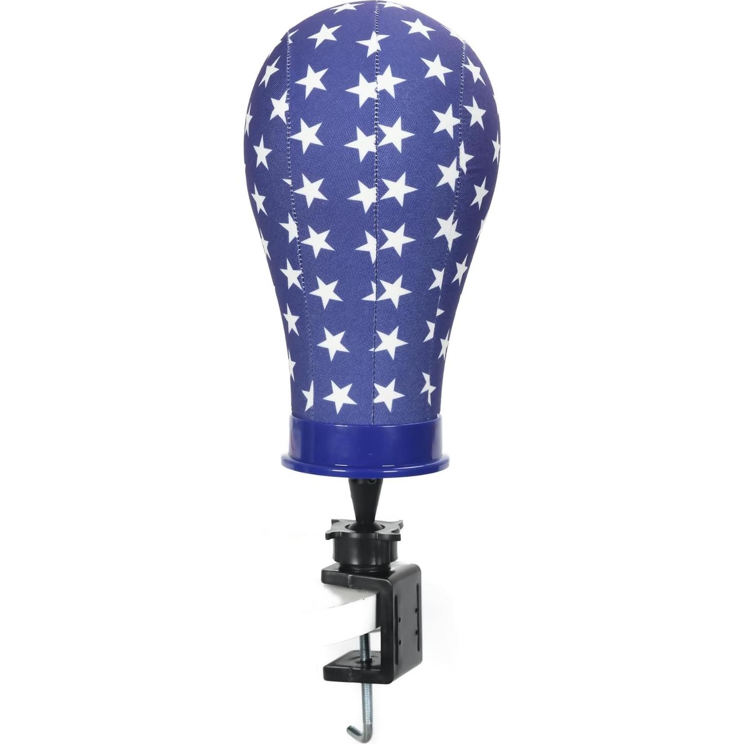 Cabeza de Maniquí de Cabello Humano con Soporte de Mesa Metal 12cm