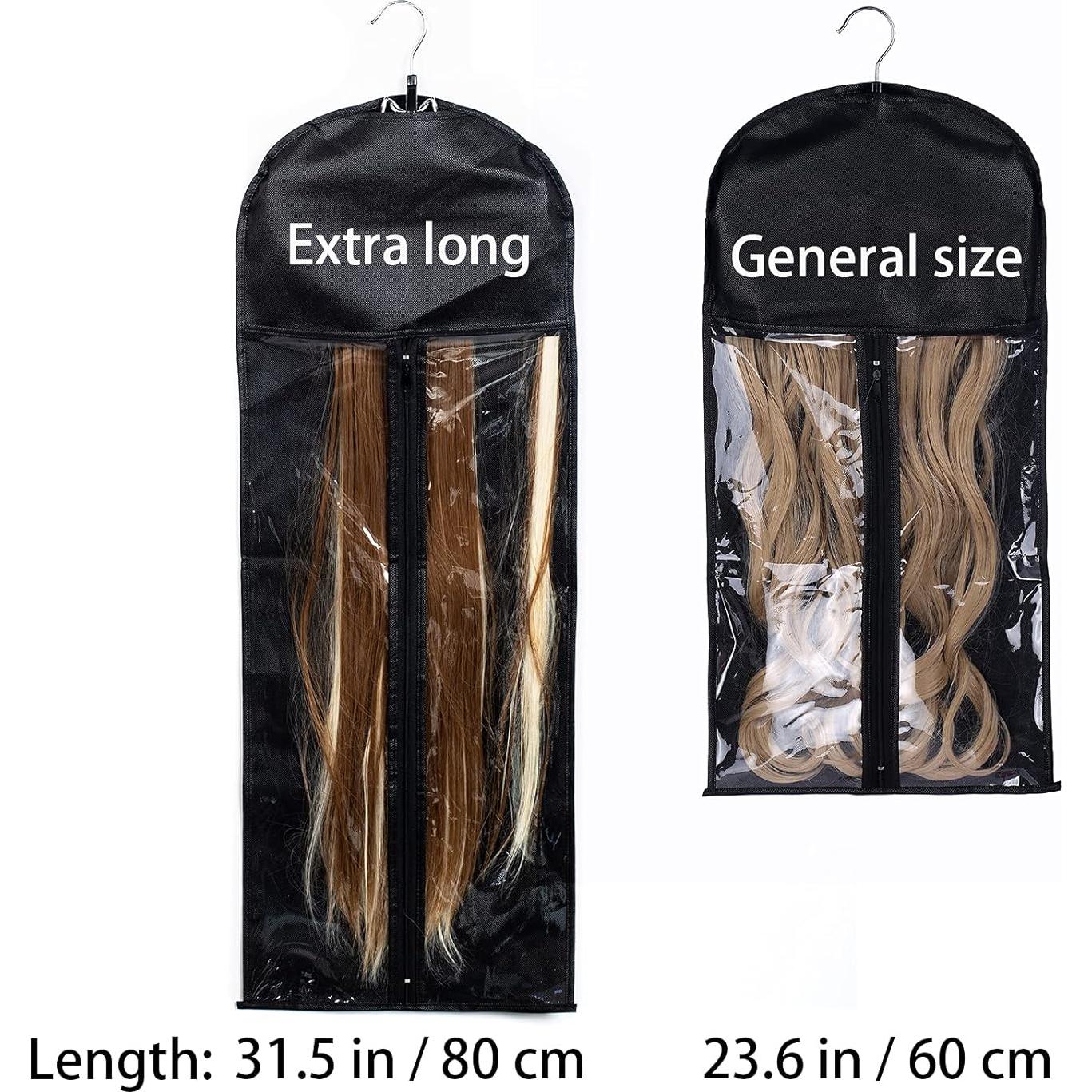 Bolsa de Almacenamiento para Extensiones de Cabello RJMBMUP 80 cm Negra