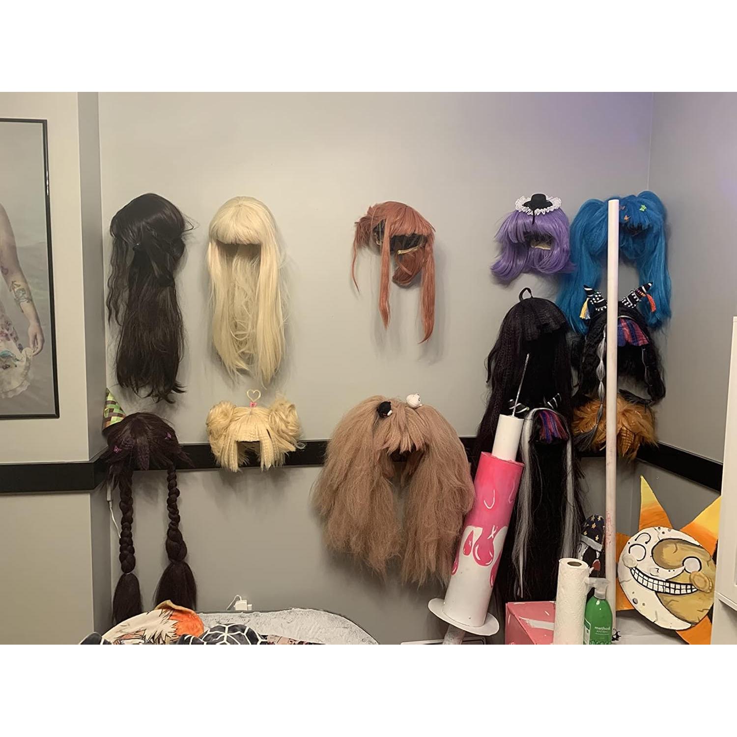 Soporte de Pared para Pelucas Pmsanzay - 4 Pack (2 Negros + 2 Blancos)