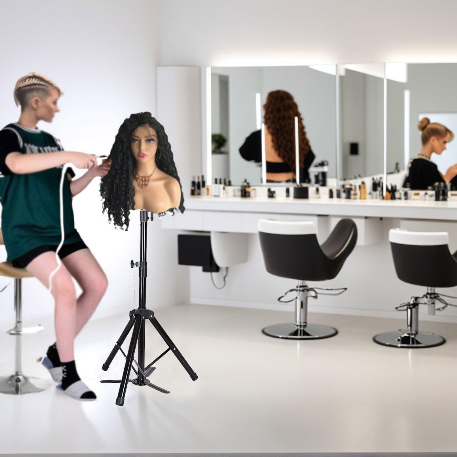 Soporte de Peluca Ajustable Xue Lang 55" Metal Reforzado