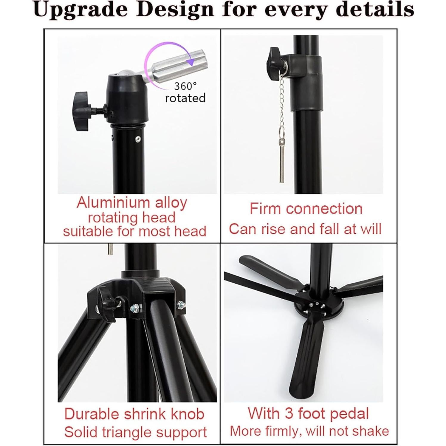 Soporte de Peluca Ajustable Xue Lang 55" Metal Reforzado