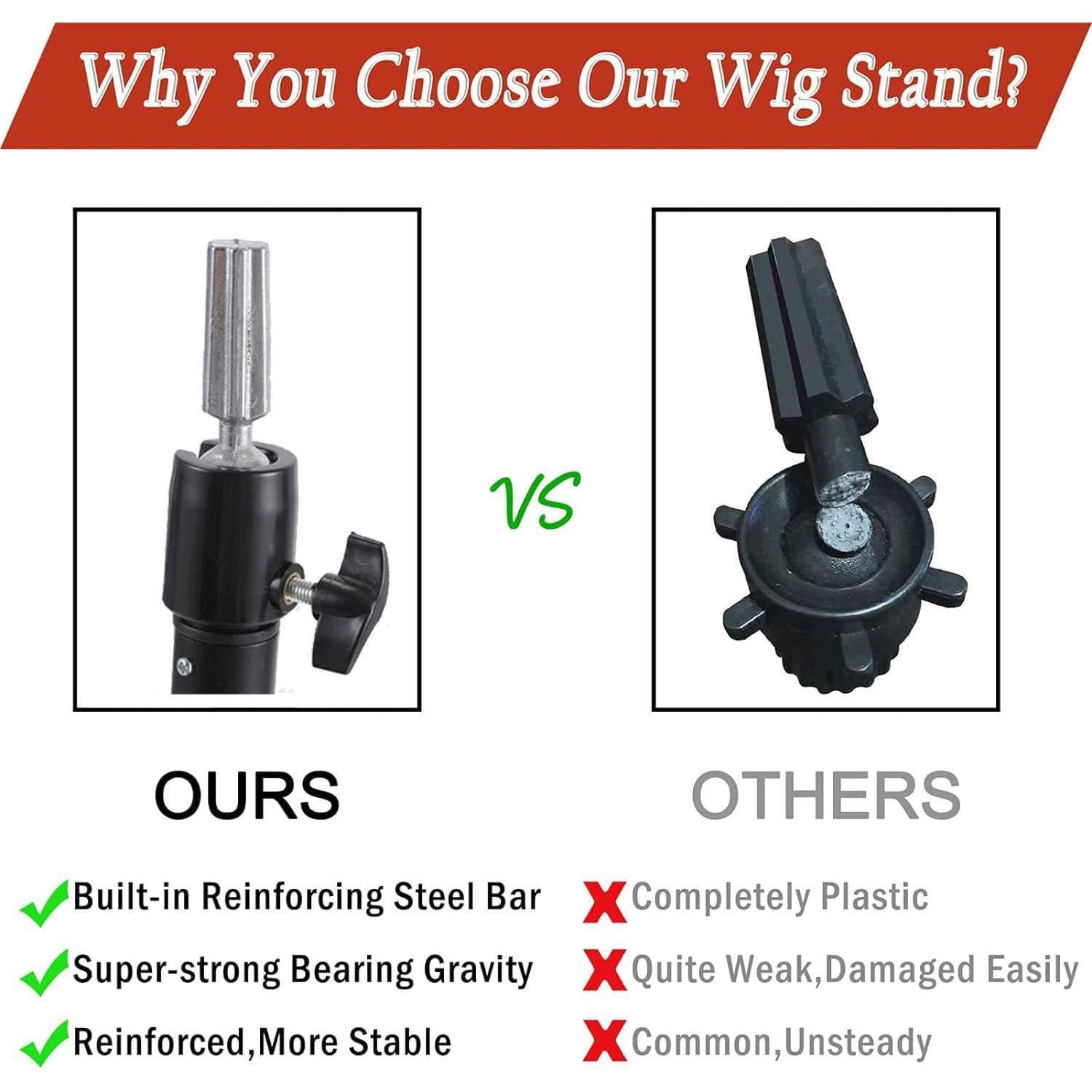 Soporte de Peluca Ajustable Xue Lang 55" Metal Reforzado