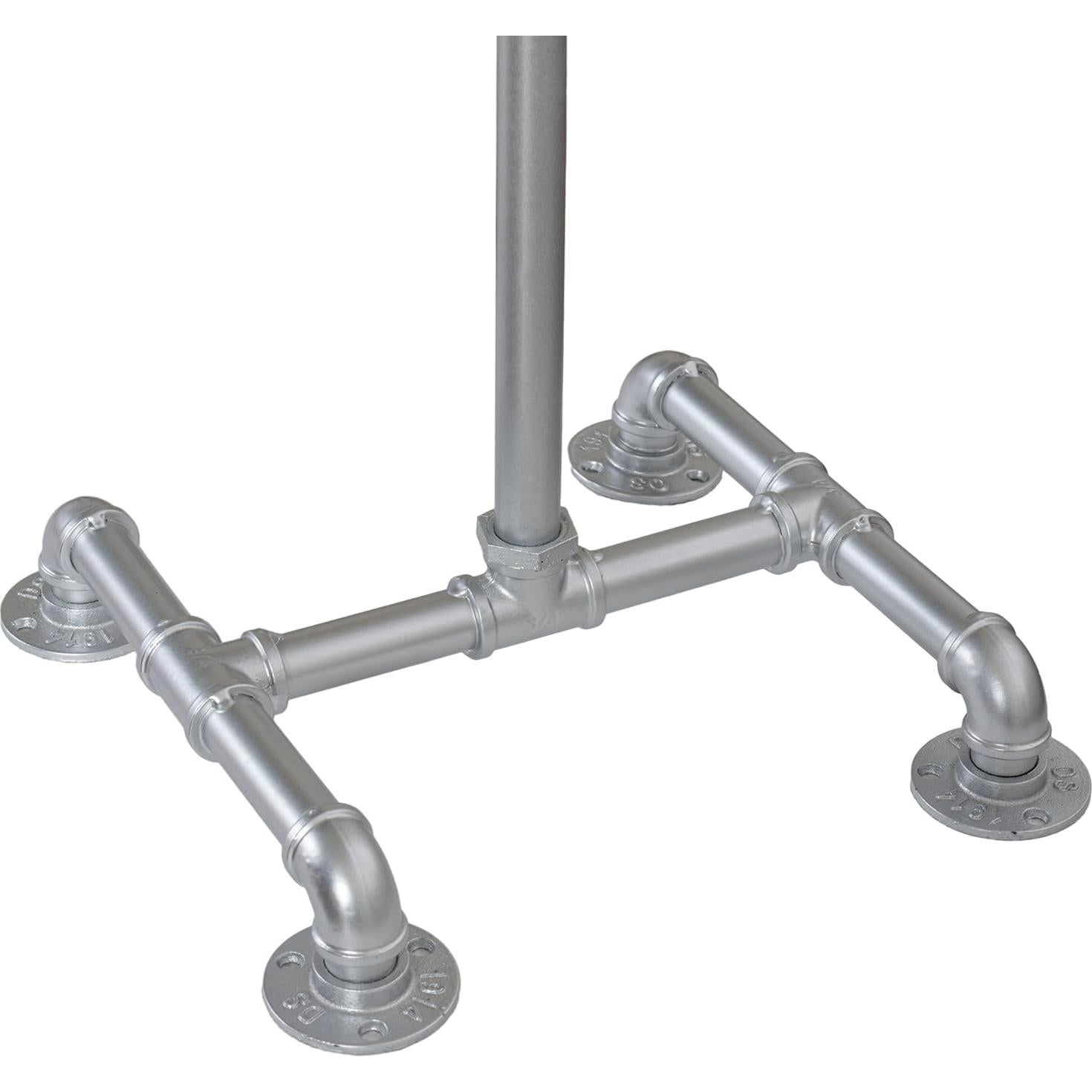 Soporte de Sombreros MyGift de Metal Plateado con 10 Ganchos de Madera