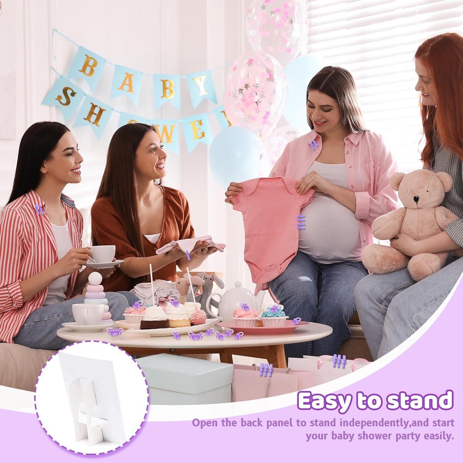 Juego de Pinzas Baby Shower ZJJZGYXINTAI 60 Mini Pinzas Moradas