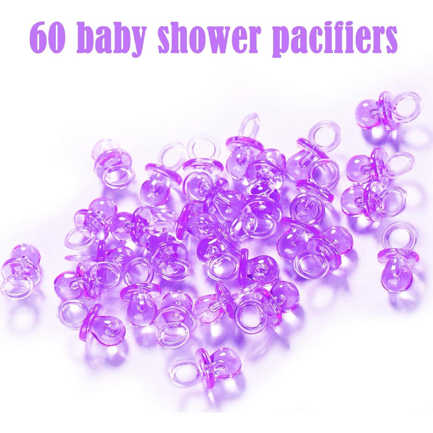 Juego de Pinzas Baby Shower ZJJZGYXINTAI 60 Mini Pinzas Moradas