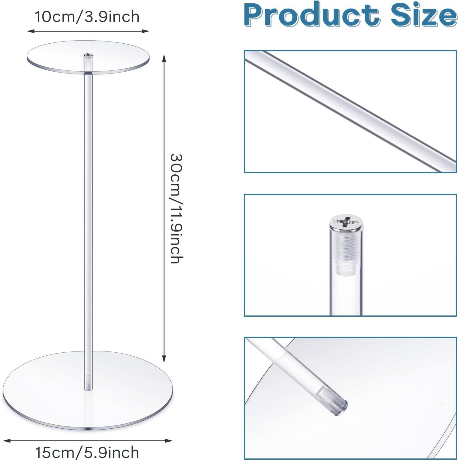 Soporte para Sombreros Acrílico Transparente 30 cm - 4 Piezas