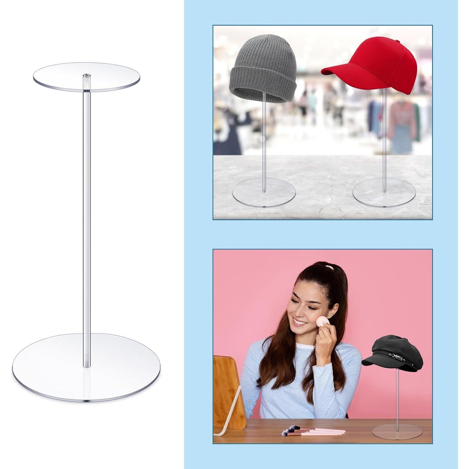 Soporte para Sombreros Acrílico Transparente 30 cm - 4 Piezas