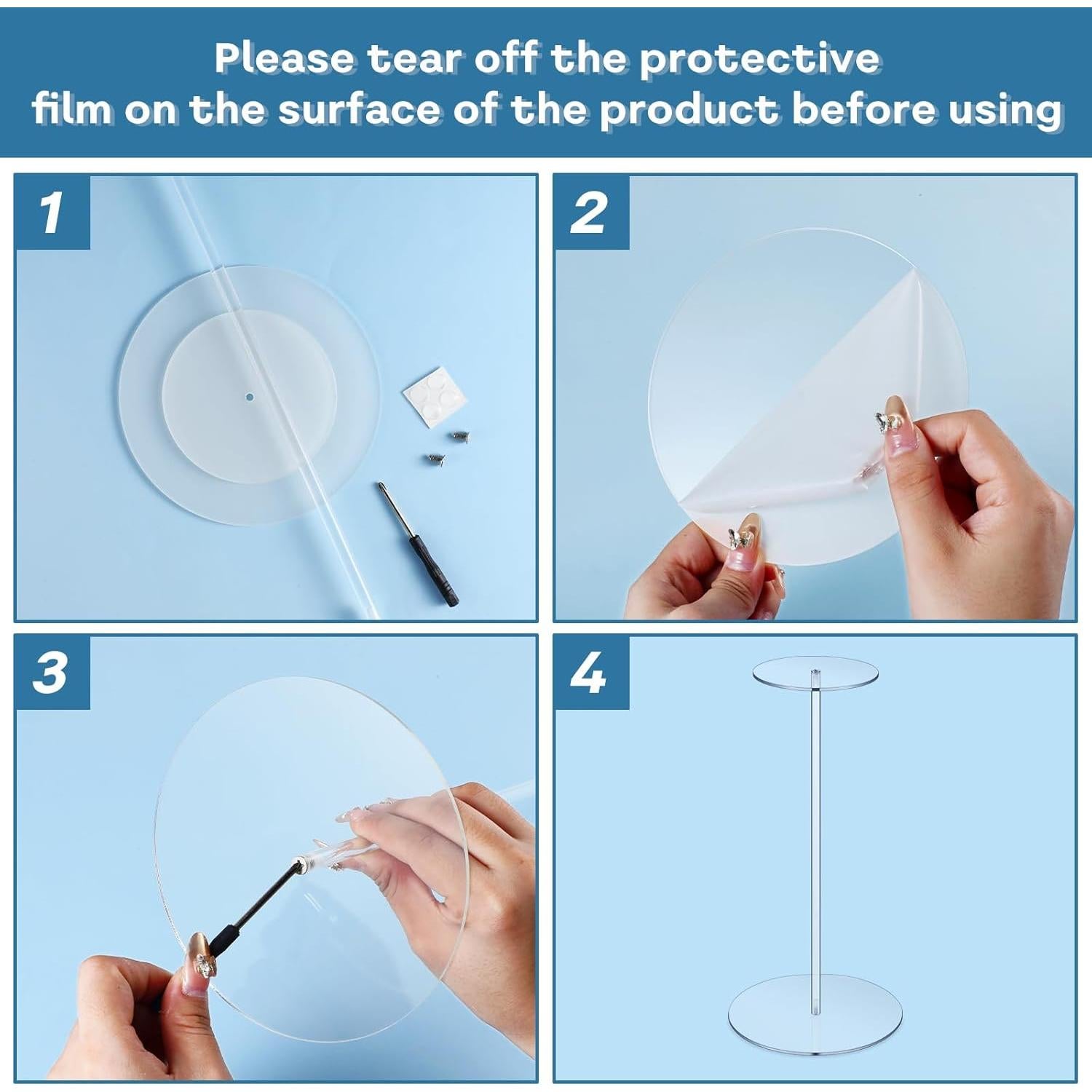 Soporte para Sombreros Acrílico Transparente 30 cm - 4 Piezas