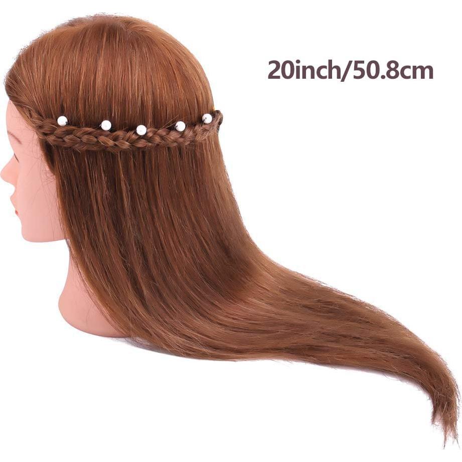 Cabeza de Maniquí con Cabello Real 45.72 cm y Soporte Trípode