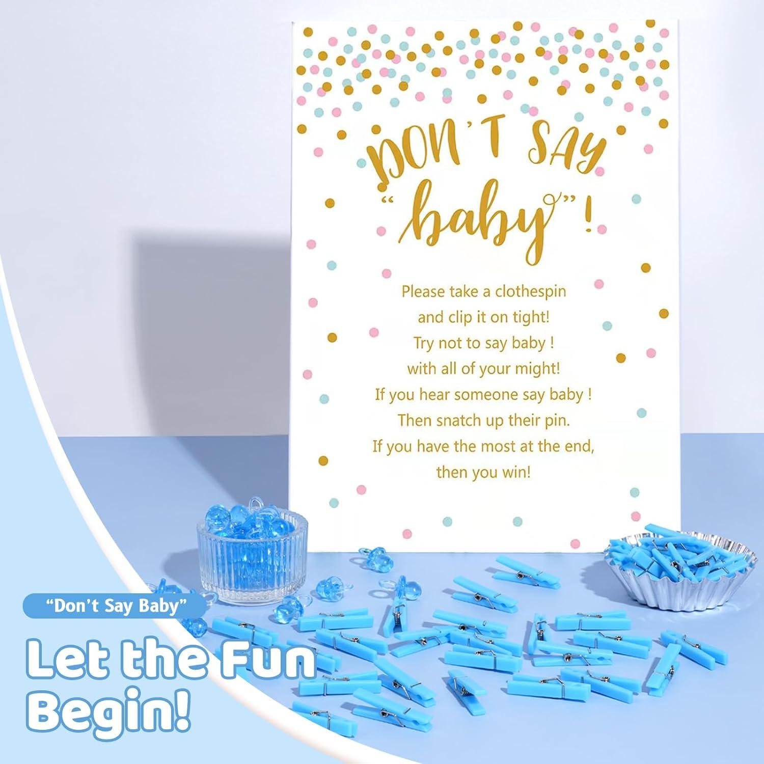 Juego de Pinzas Baby Shower ZJJZGYXINTAI 60 Mini Chupetes