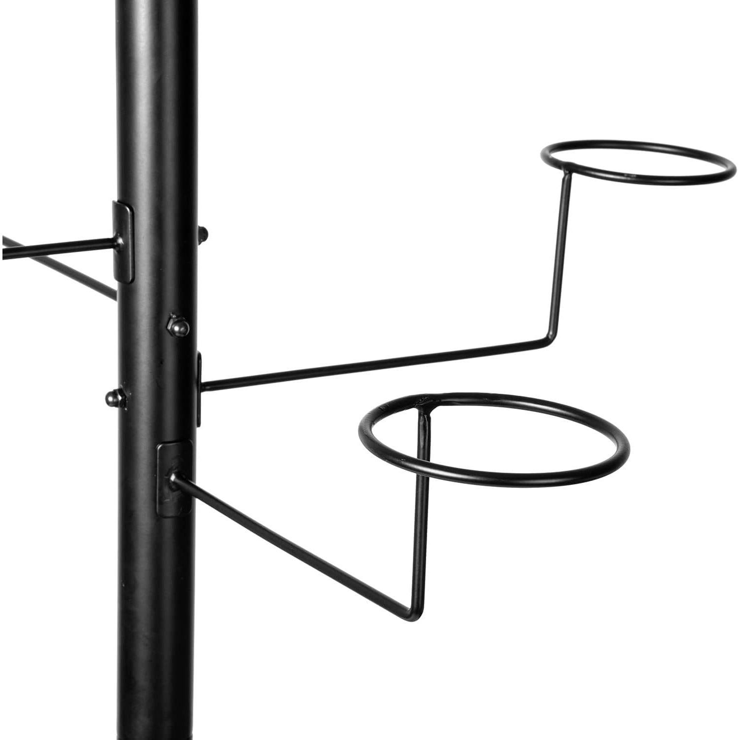 Organizador de Sombreros MyGift de Metal Negro 183 cm 20 Ganchos