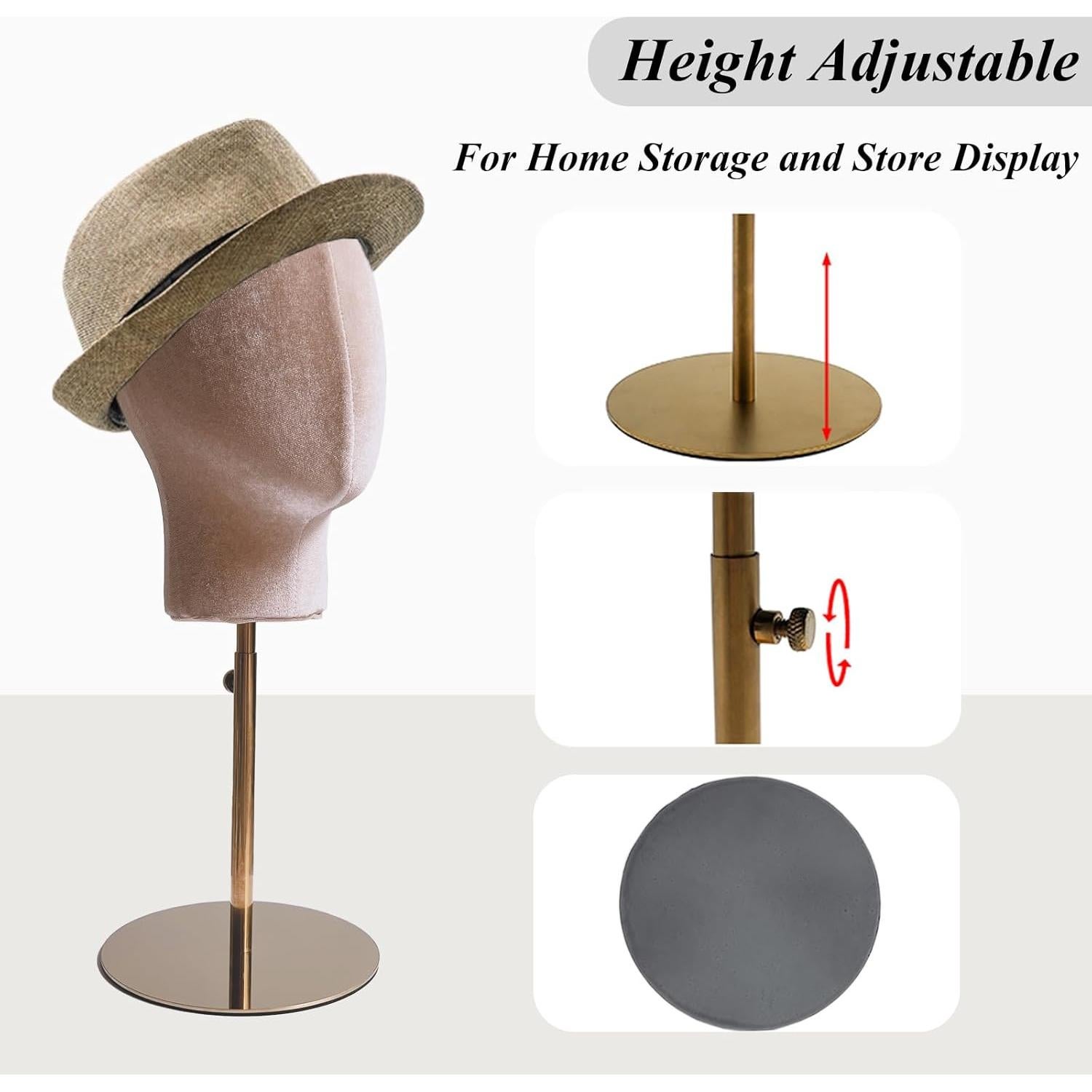 Soporte de Cabeza de Maniquí CHADWICK para Pelucas y Sombreros 18-23 Pulgadas