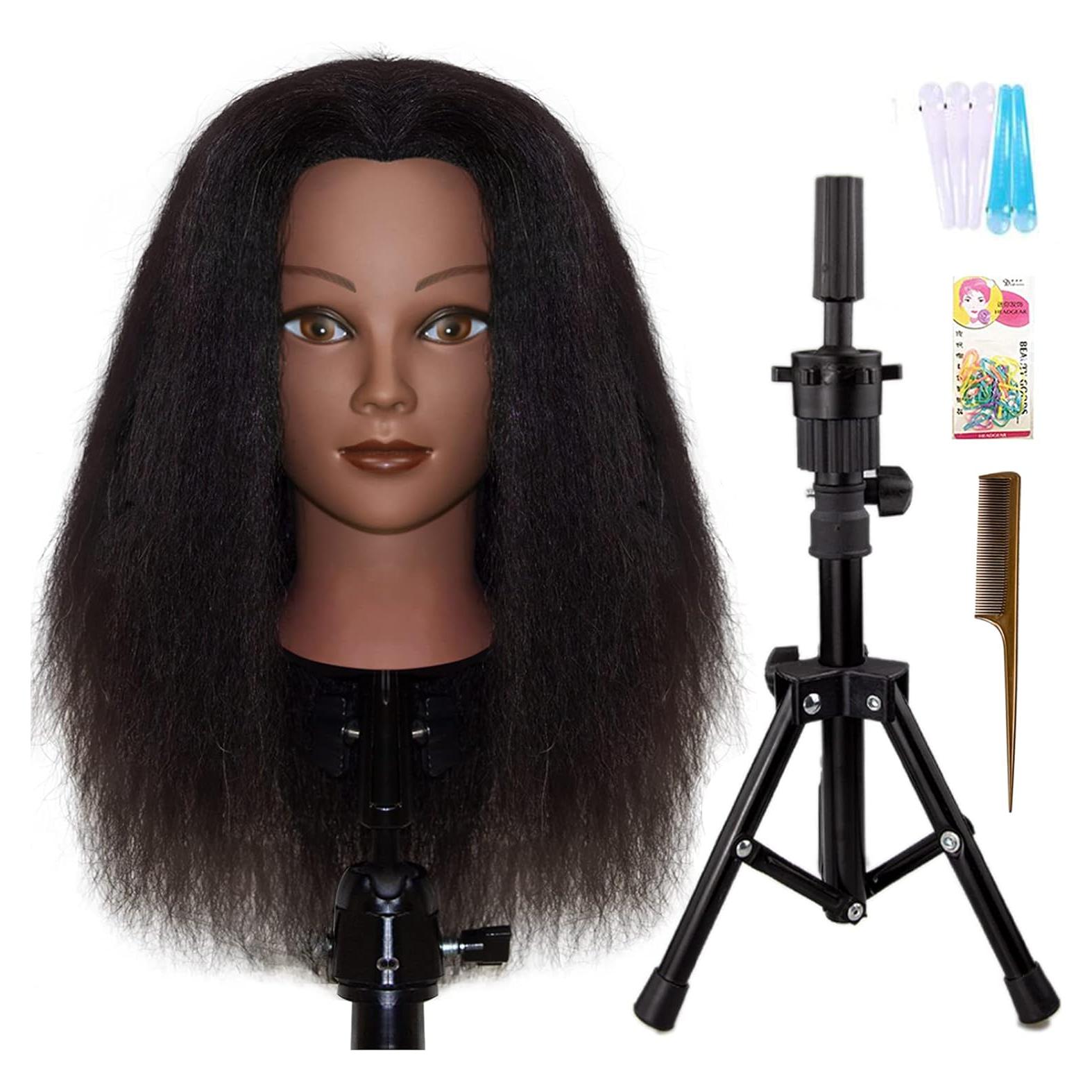 Cabeza de Maniquí 40 cm JMHAIR Cabello Real para Estilismo