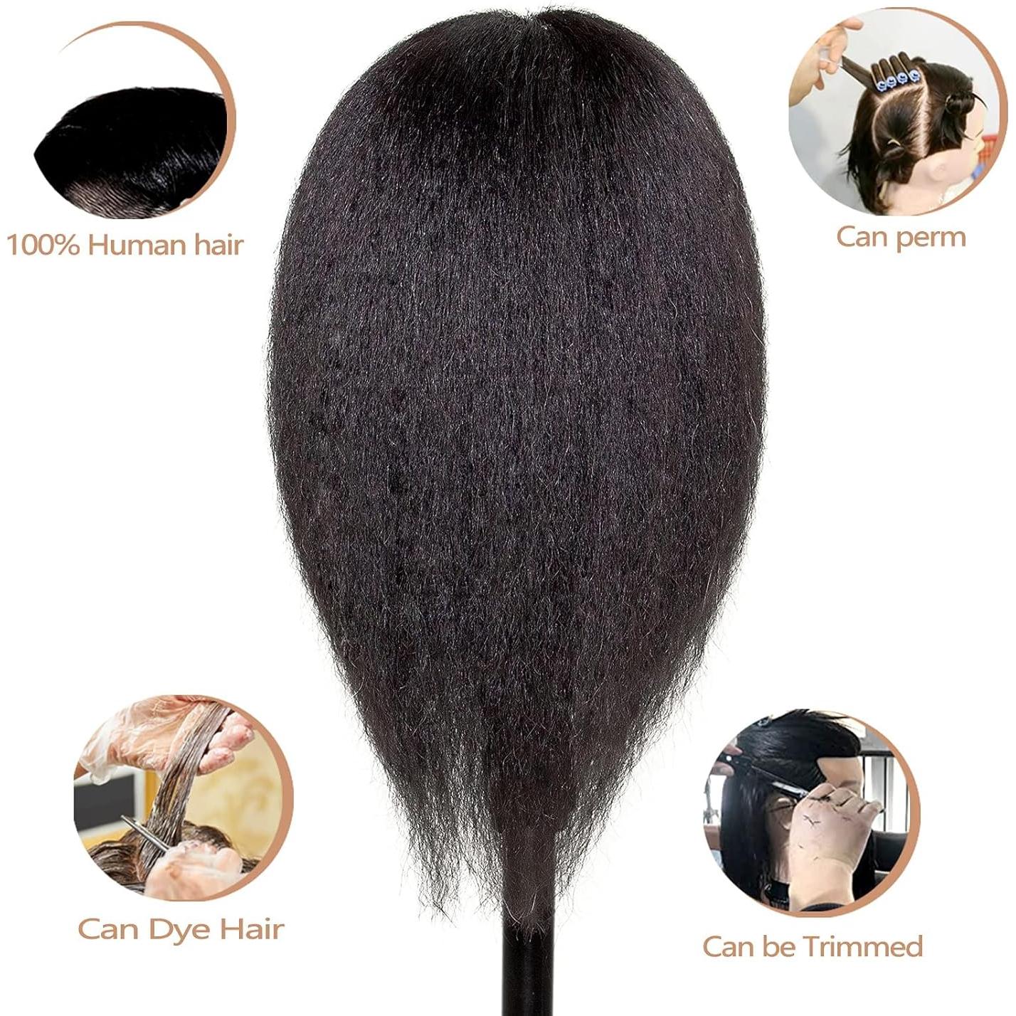 Cabeza de Maniquí 40 cm JMHAIR Cabello Real para Estilismo