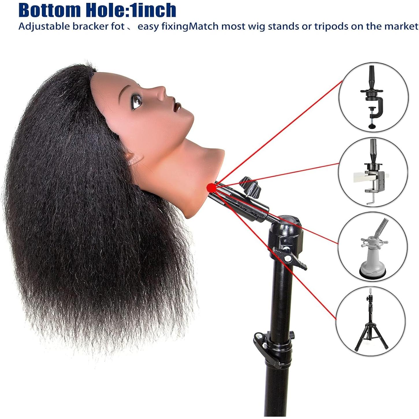 Cabeza de Maniquí 40 cm JMHAIR Cabello Real para Estilismo