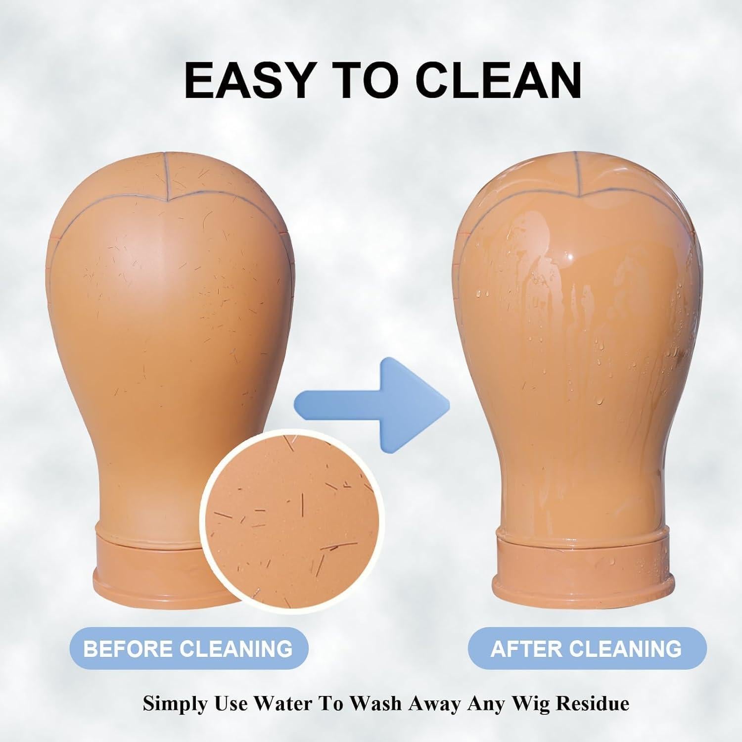 Cabeza de Maniquí 22" para Pelucas con Líneas Guía - Duradera