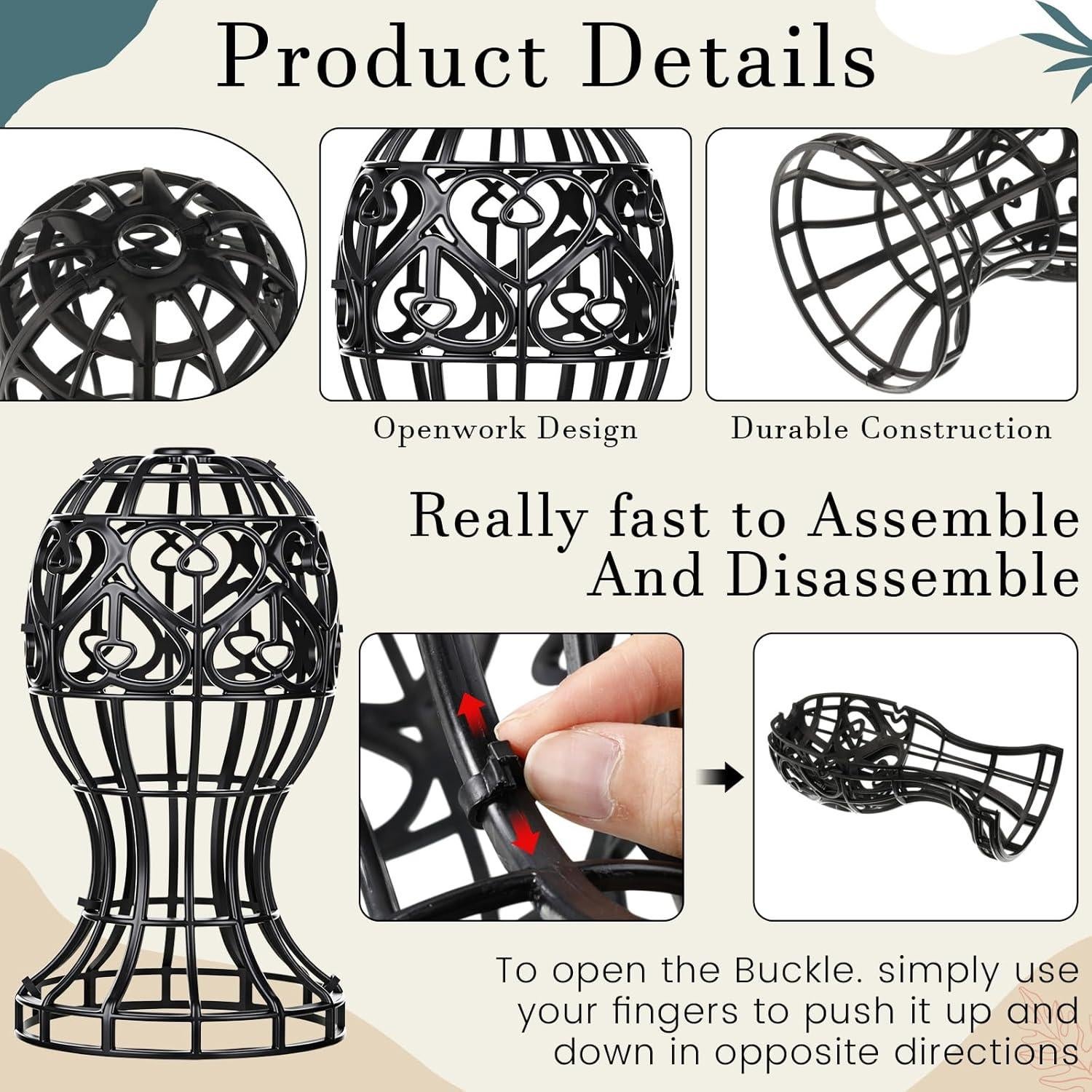 Paquete de 12 Soportes para Pelucas Otoolling 30x50 cm Negro