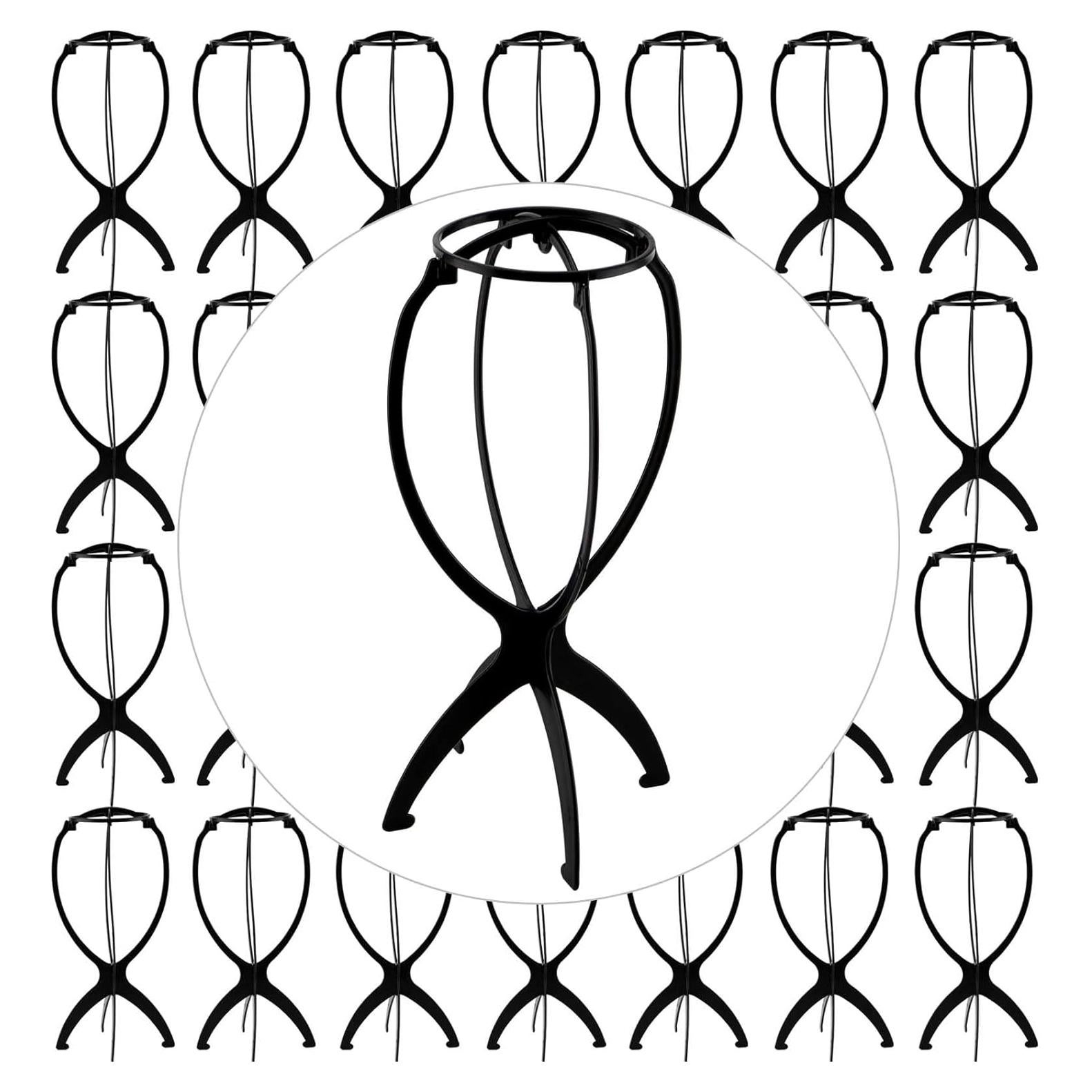 30 Soportes de Peluca JAPCHET Plegables 36 cm Portátiles