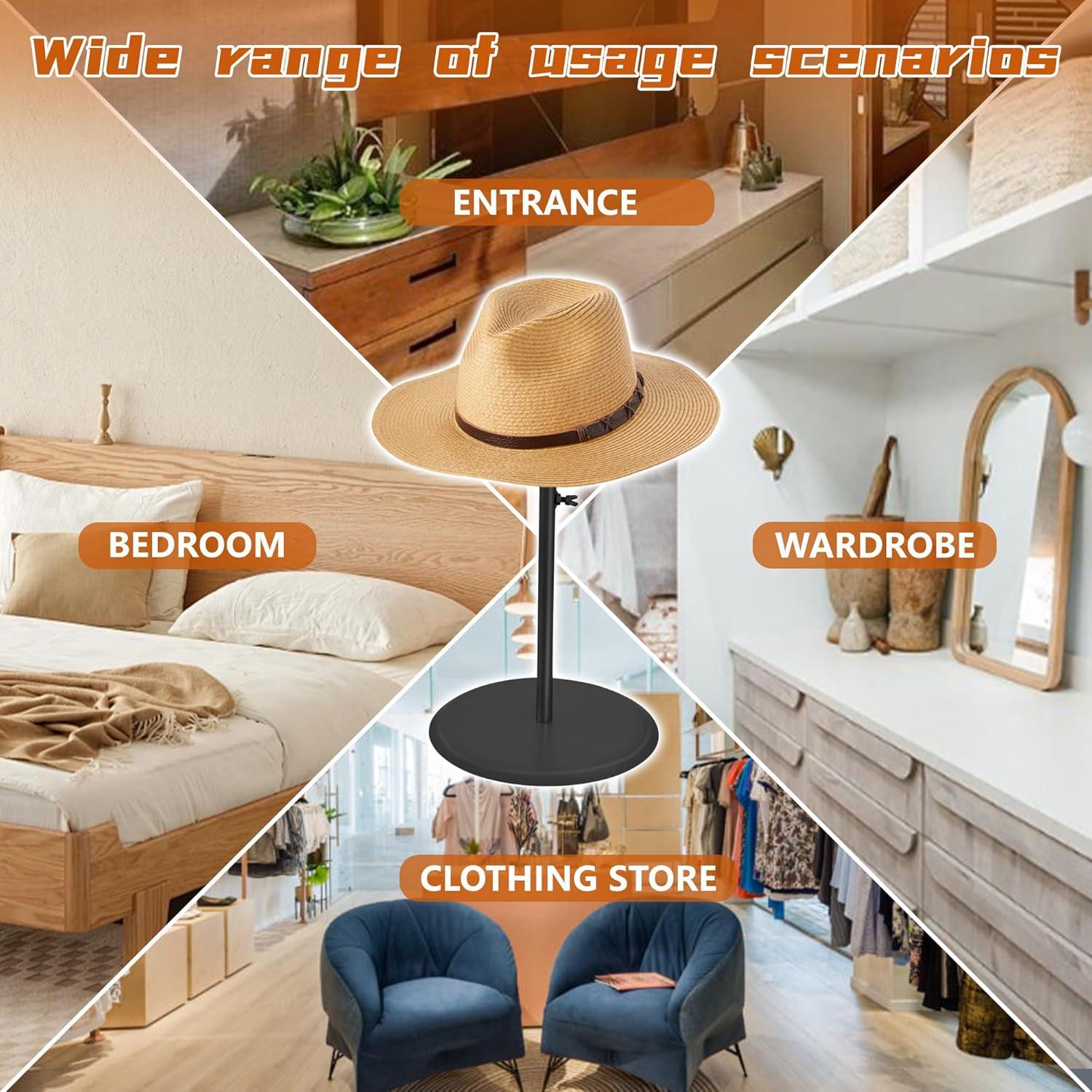 Soporte para Sombreros Koretech Ajustable 30-48 cm 4 Pcs Negro