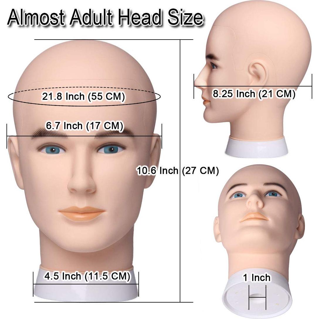 Cabeza de Maniquí Calvo Newshair para Pelucas 27 CM Blanca
