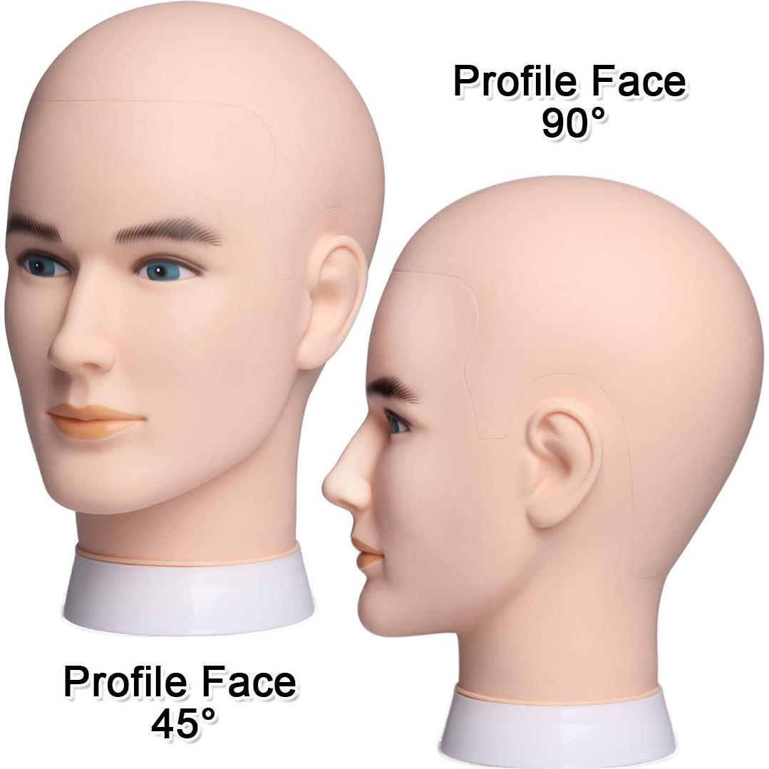 Cabeza de Maniquí Calvo Newshair para Pelucas 27 CM Blanca