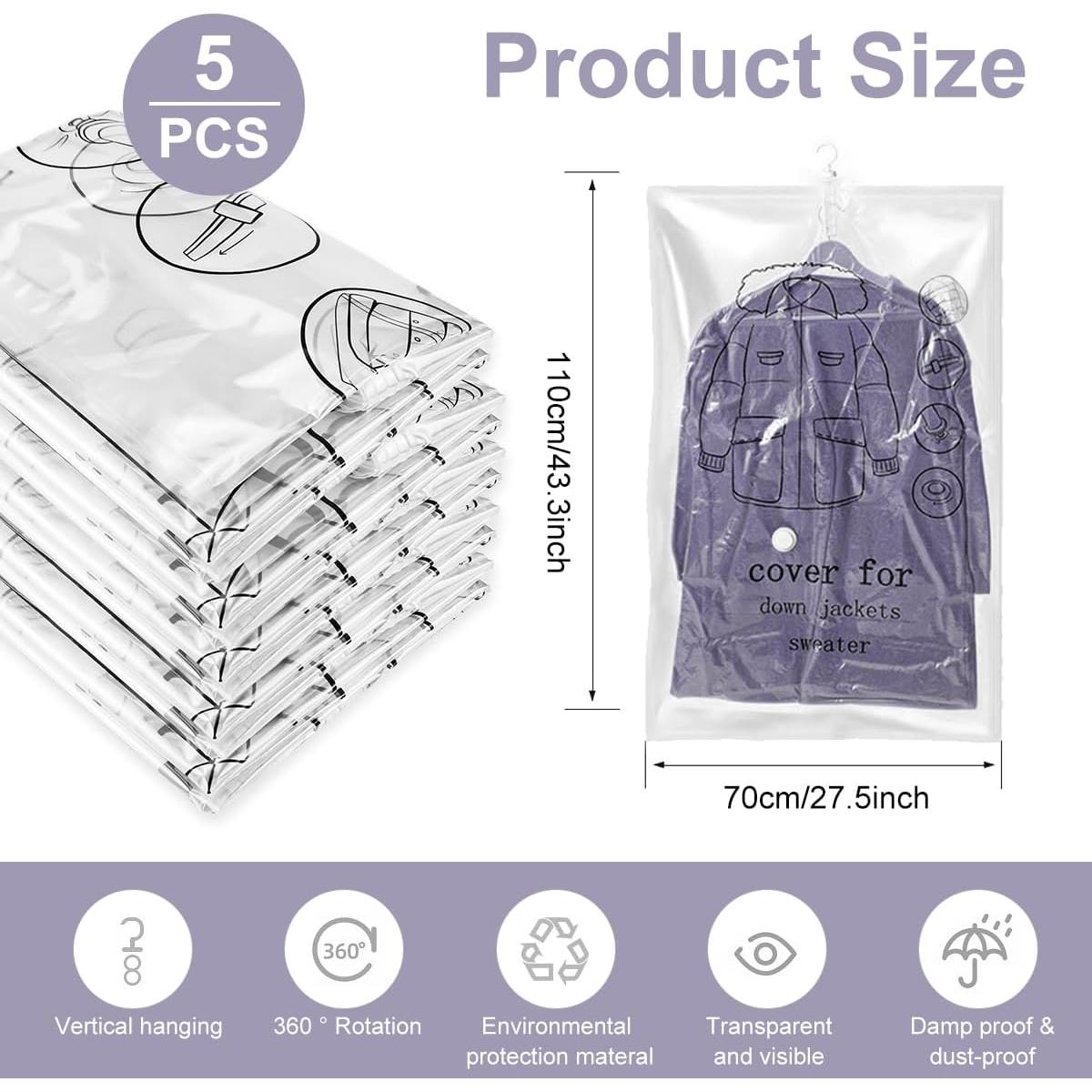 Bolsas de Almacenamiento al Vacío MILEBAS 5 Pack 110x70cm