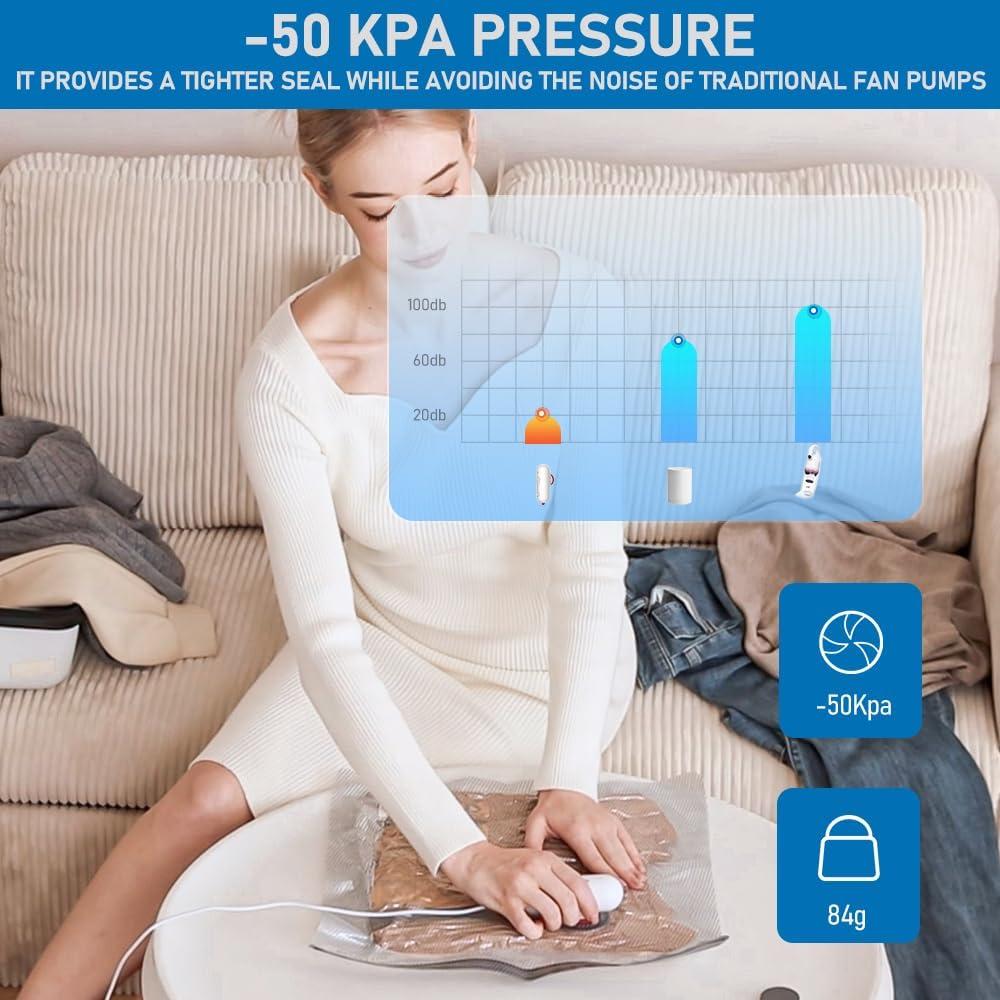 Paquete de 9 Bolsas de Almacenamiento al Vacío Vacbird con Bomba USB