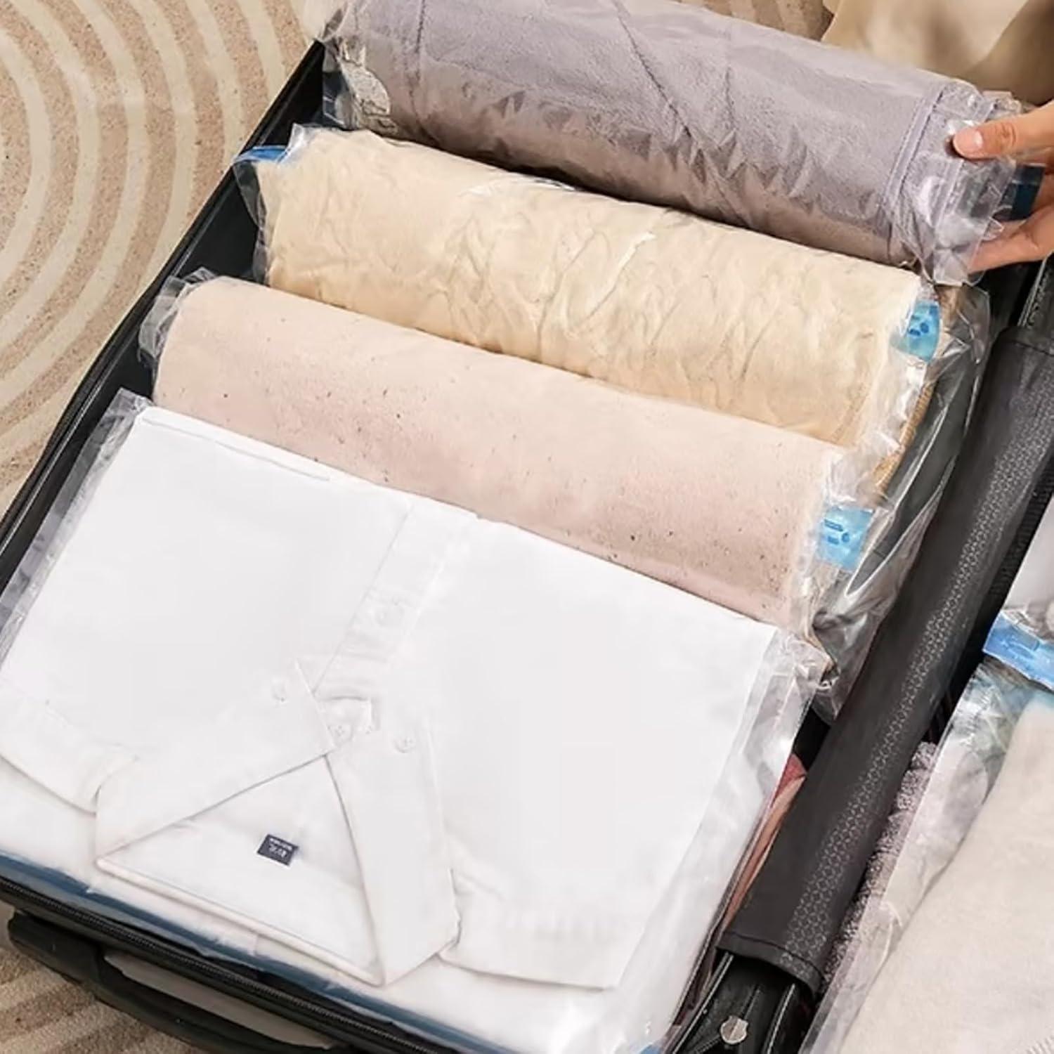 7 Bolsas de Compresión de Viaje CasaVibe Reutilizables Azul