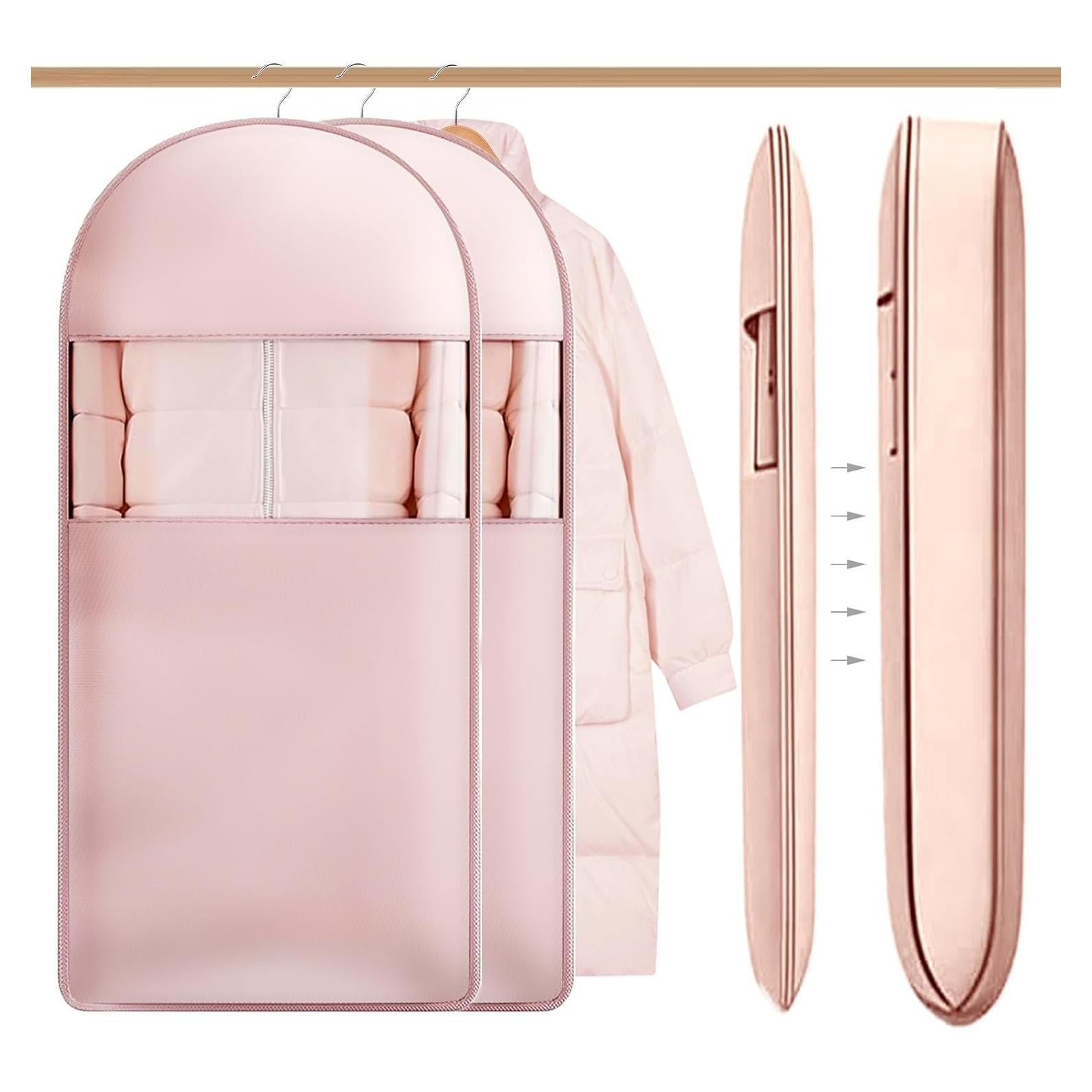 Bolsa de Ropa Colgante Tldcdte 132x58x15cm Rosa 2Pcs