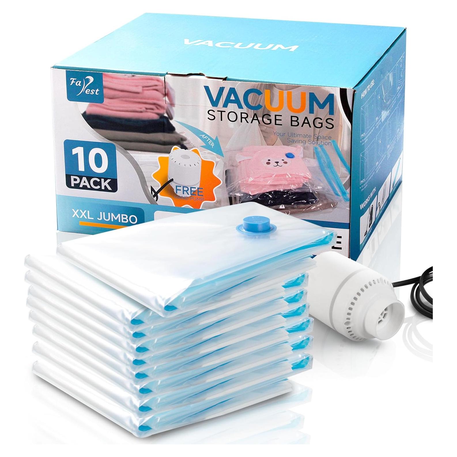 Paquete de 10 Bolsas de Almacenamiento al Vacío Farest XXL 120x89cm